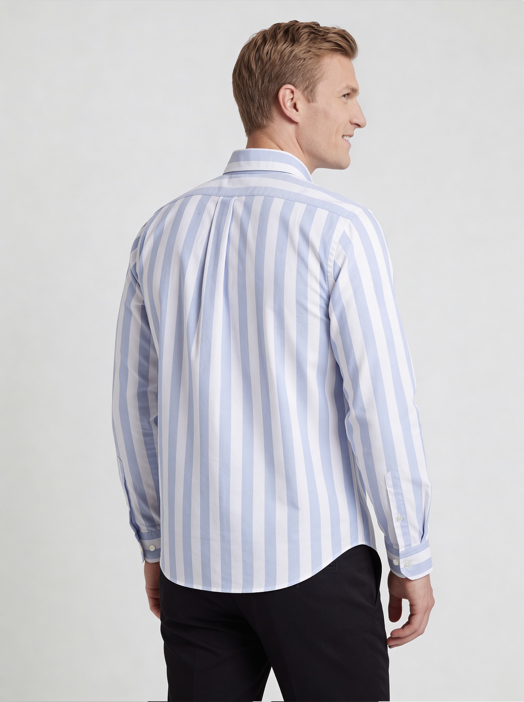 Friday Oxford Cotton Striped Regular Fit Sport Shirt | Brooks