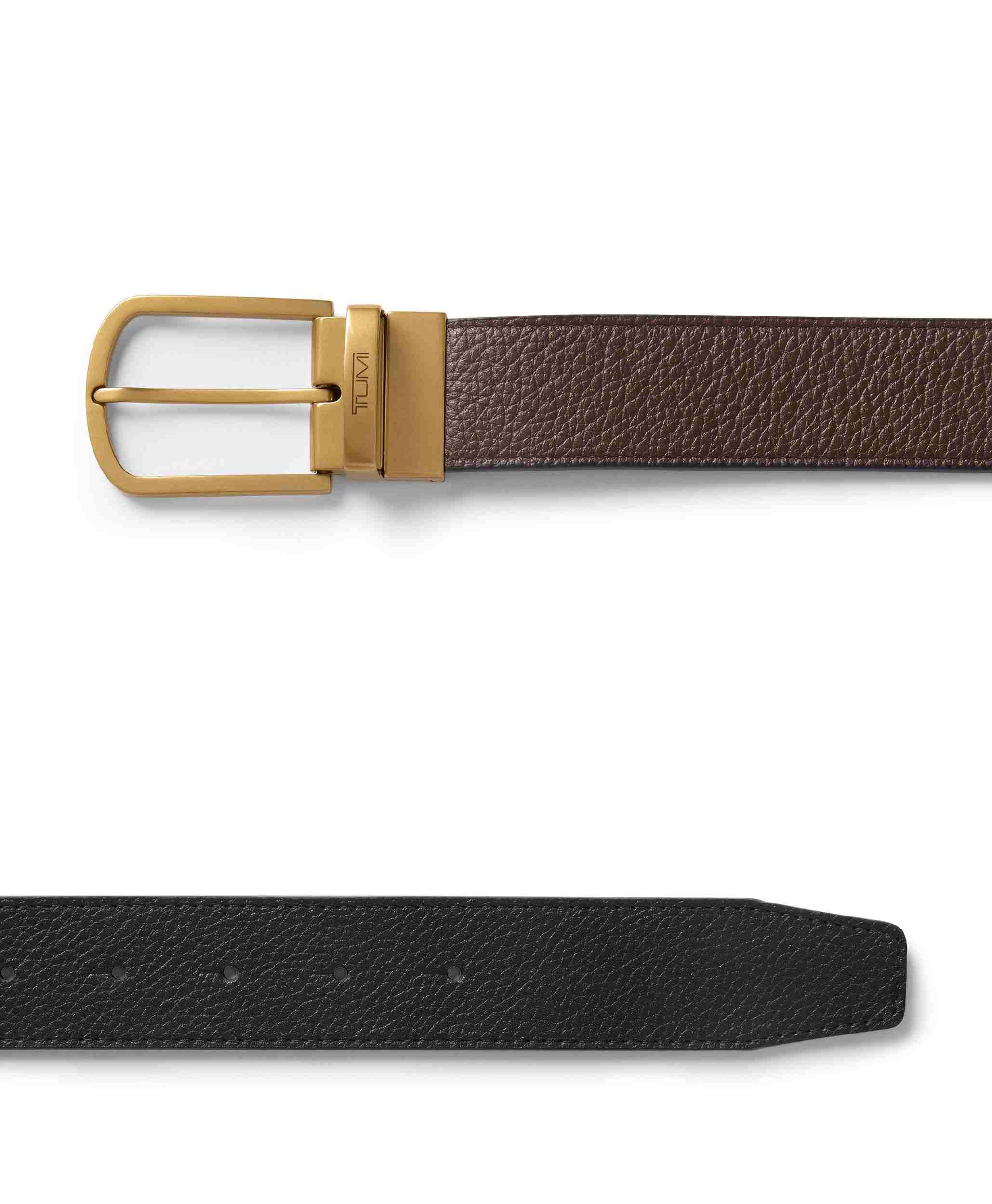 Horseshoe Reversible Pebbled Leather Belt
