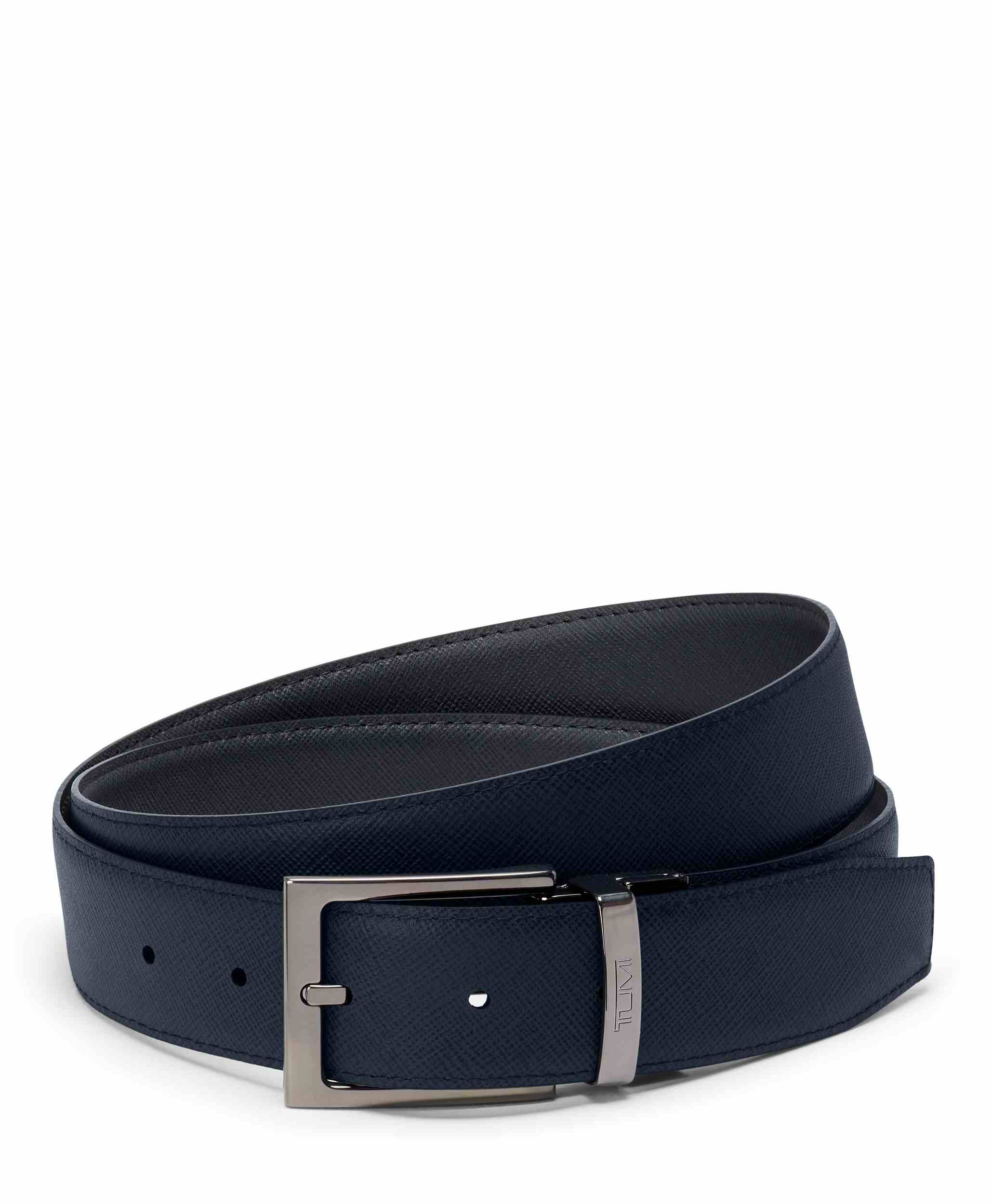 Rectangle Reversible Saffiano Leather Belt