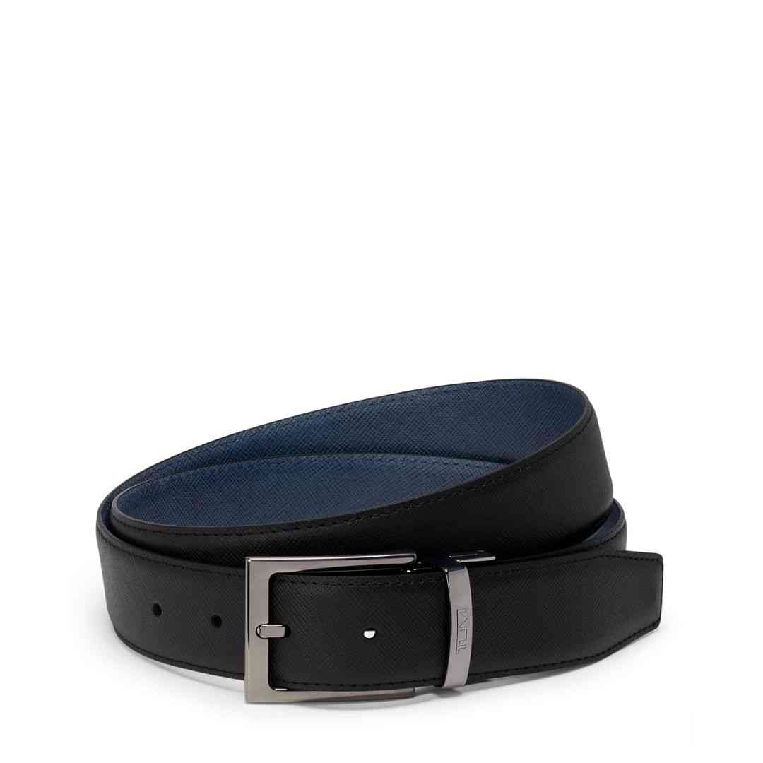 Rectangle Reversible Saffiano Leather Belt