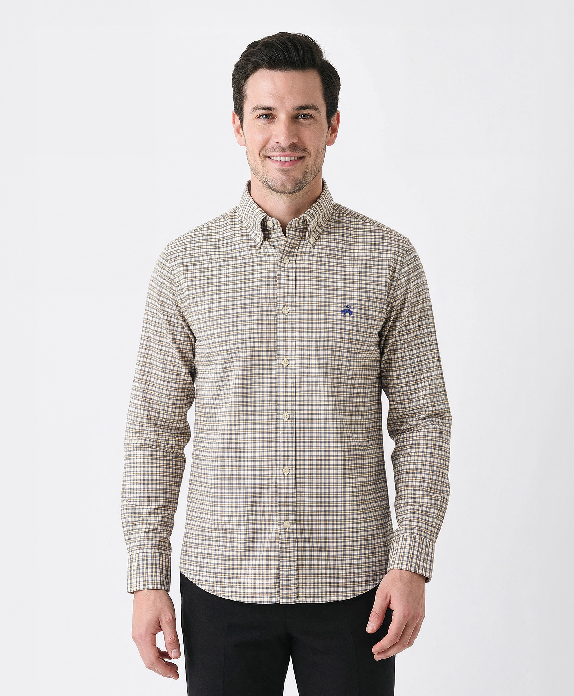 Cotton Checked Regular Fit Sport Shirt