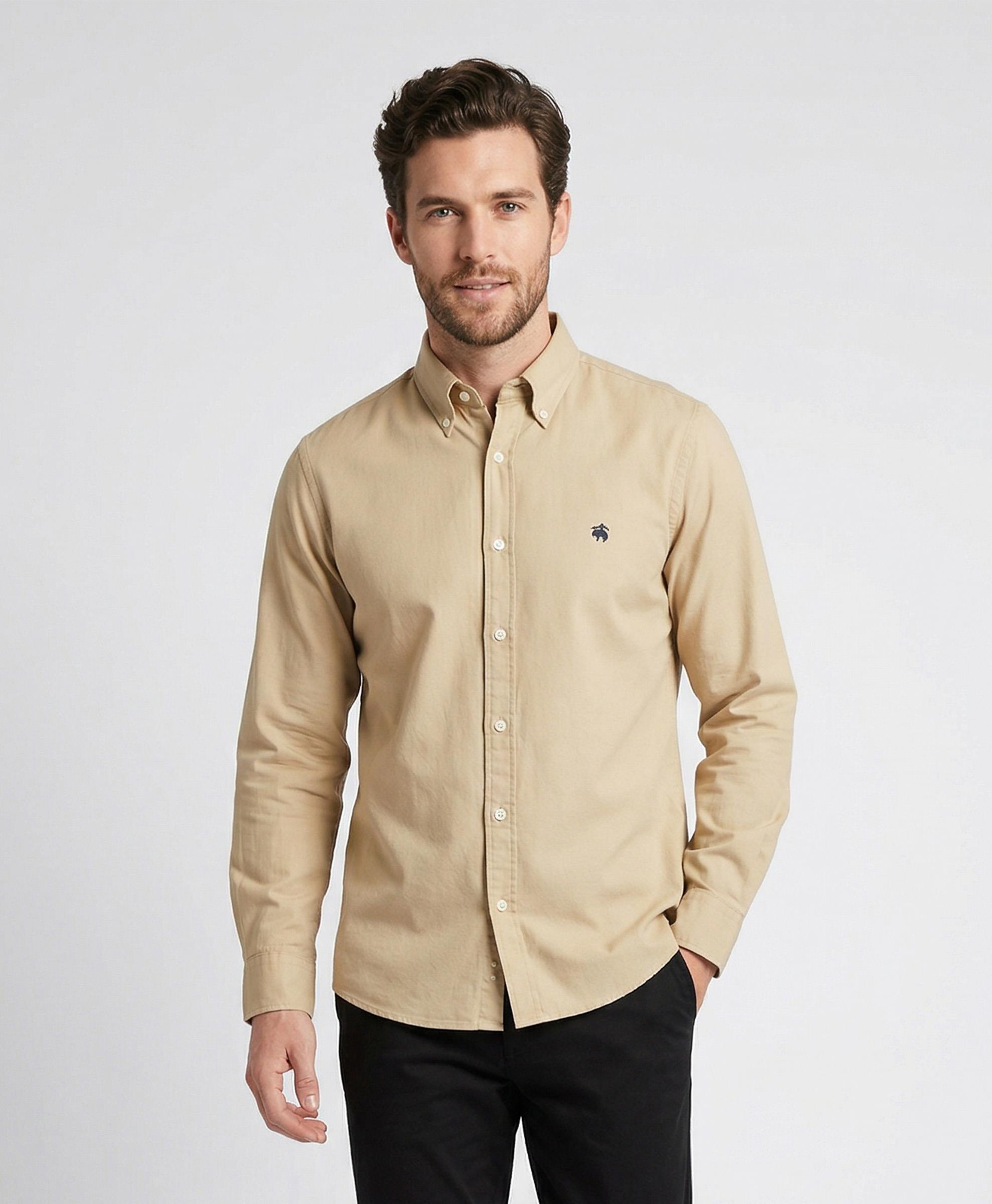 Cotton Solid Regular Fit Sport Shirt