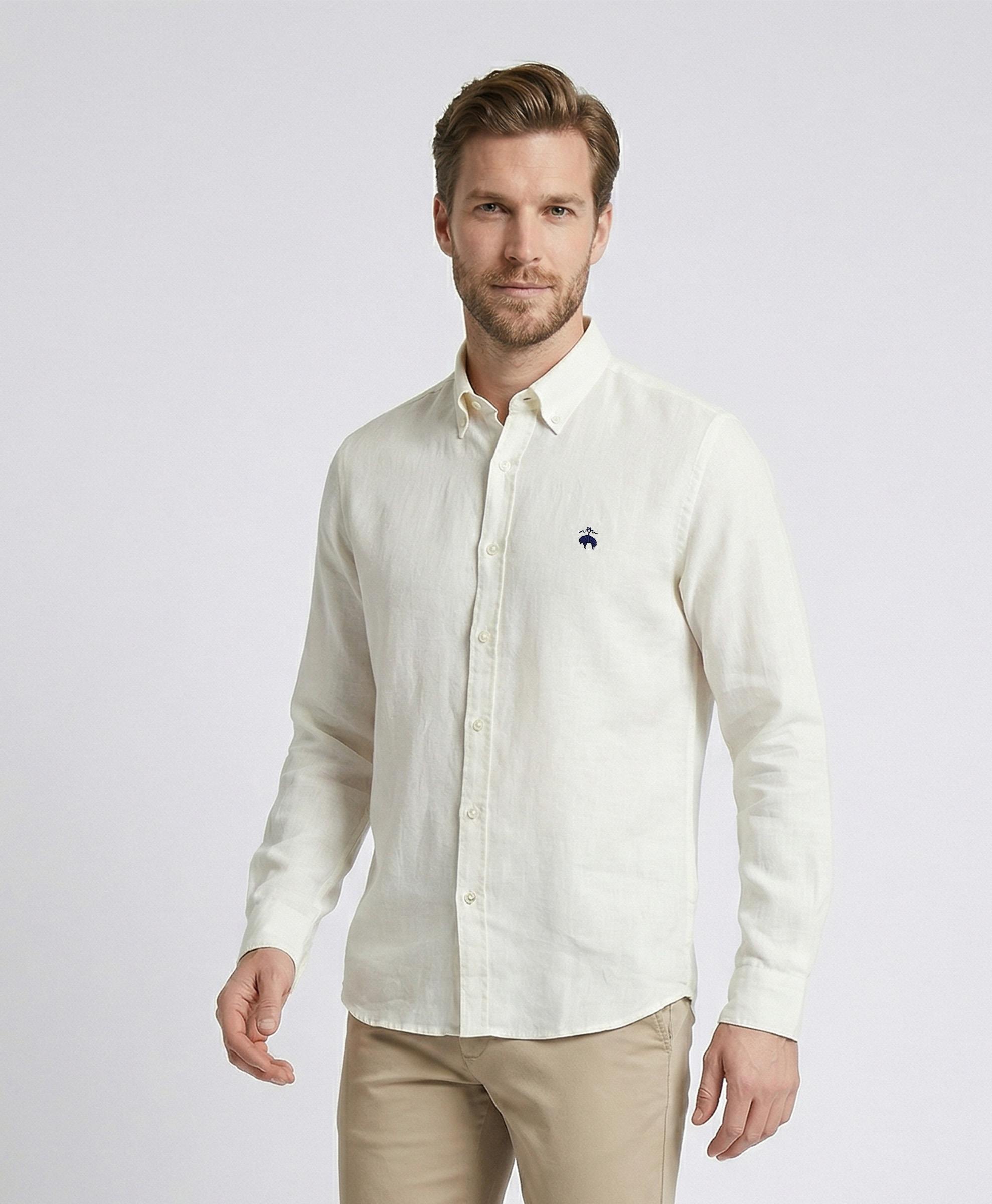 Linen Solid Regular Fit Sport Shirt | Brooks Brothers India Website