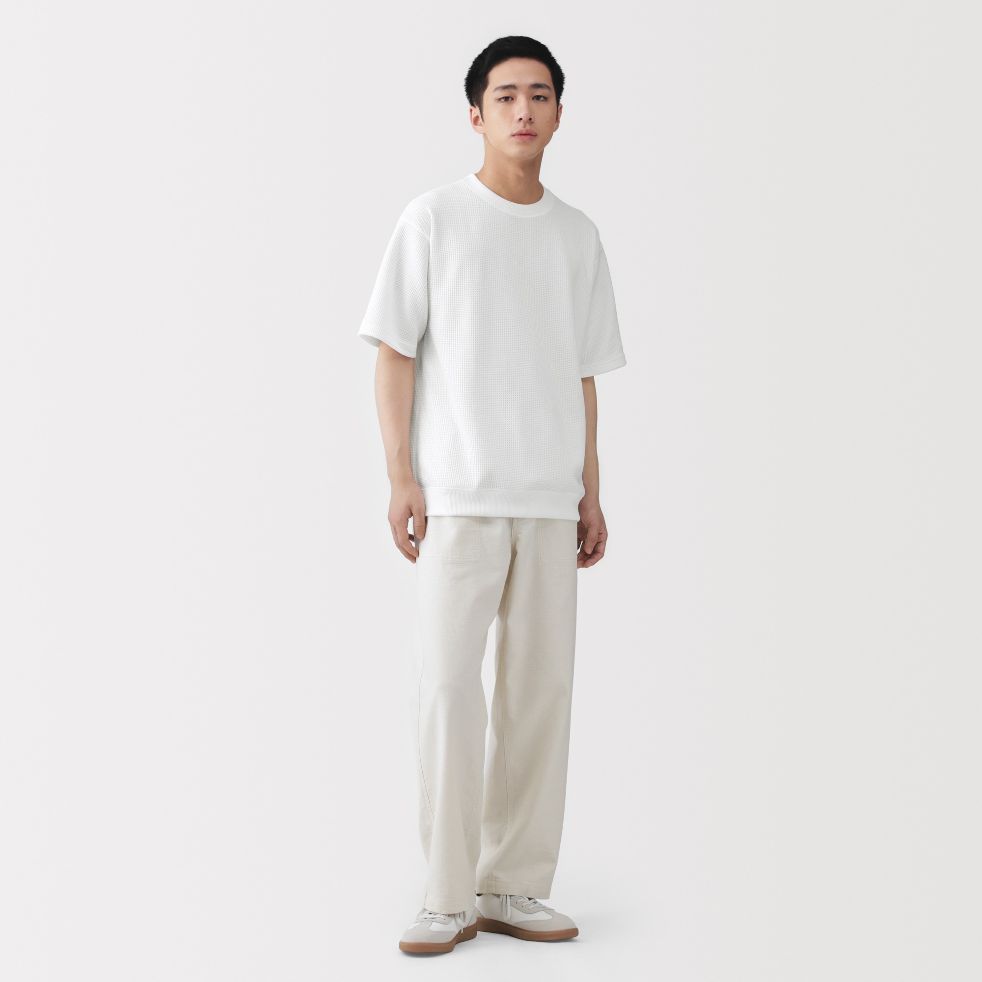 <PET>M's UV protection waffle crew neck S/Slv T-shirt(OS)