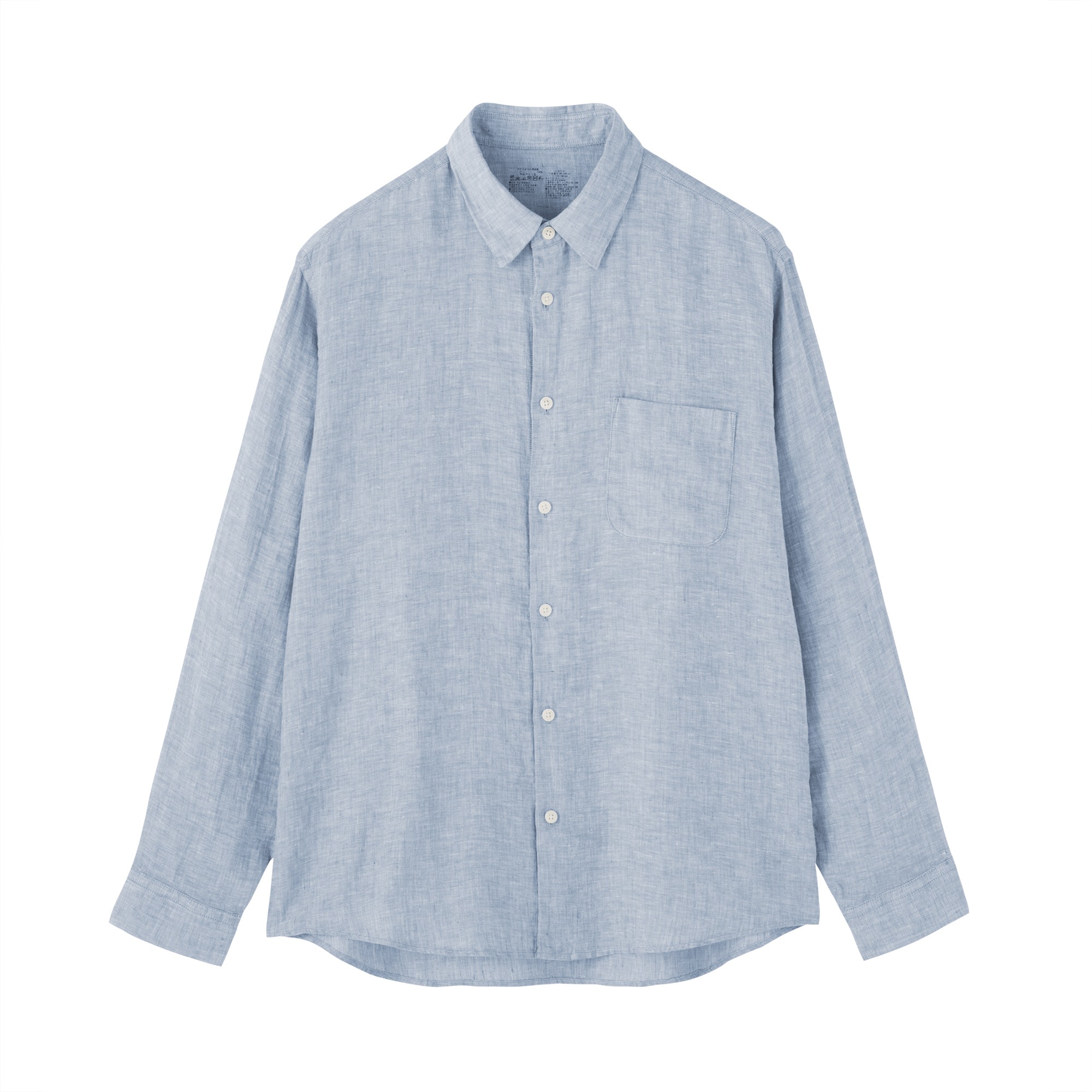 M's Washed linen L/Slv shirt (OS)