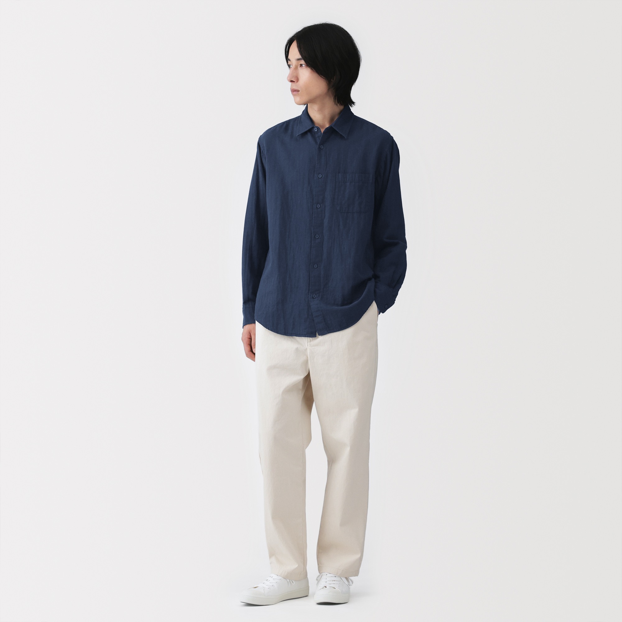 M's Kapok blended double gauze L/Slv shirt (OS)