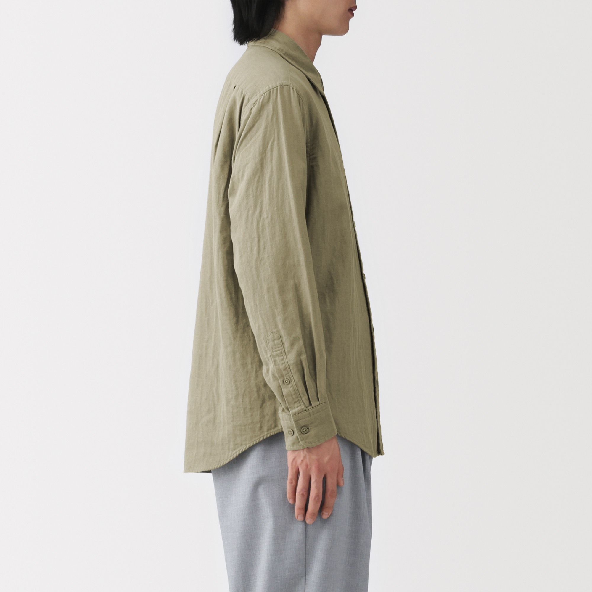 M's Kapok blended double gauze L/Slv shirt (OS)
