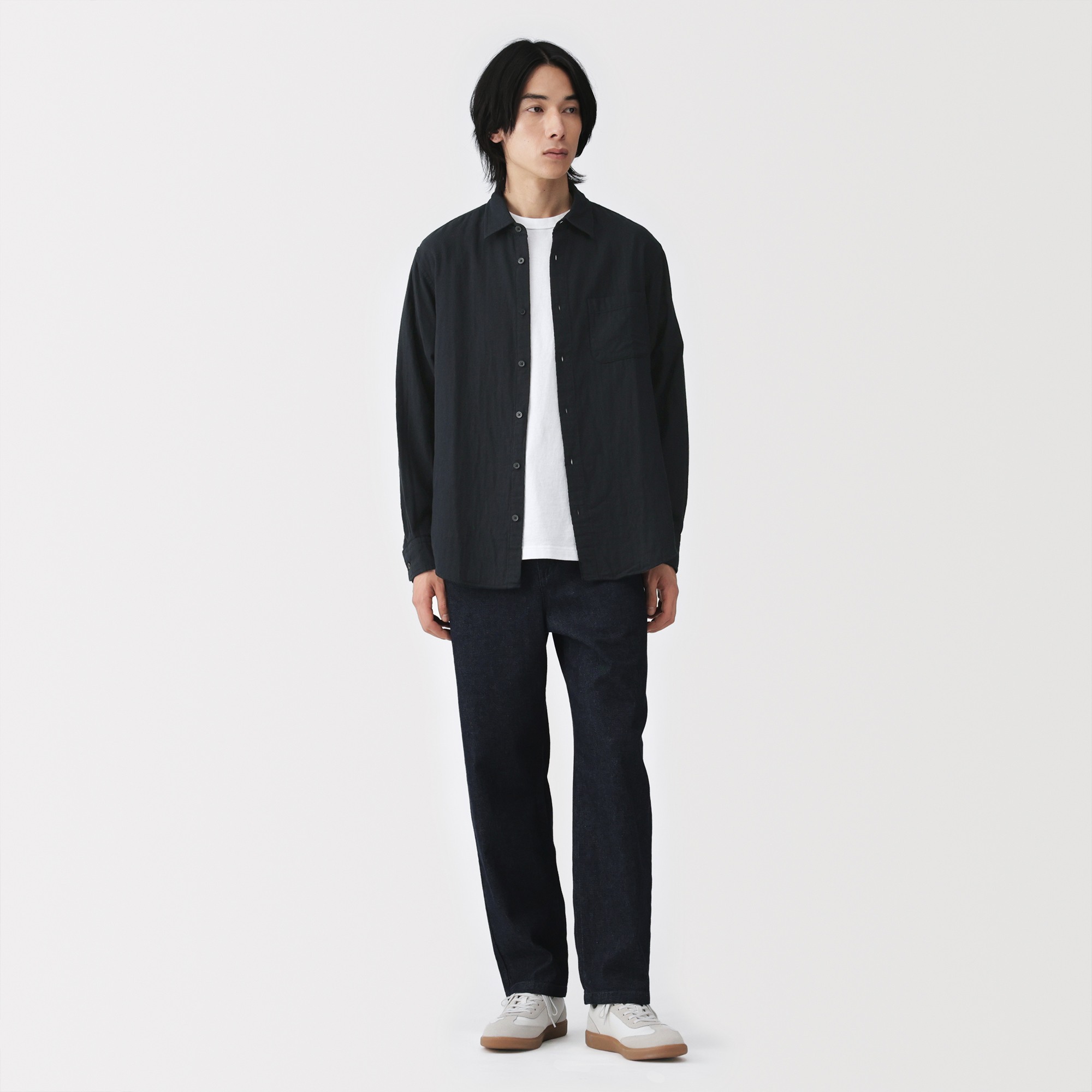 M's Kapok blended double gauze L/Slv shirt (OS)