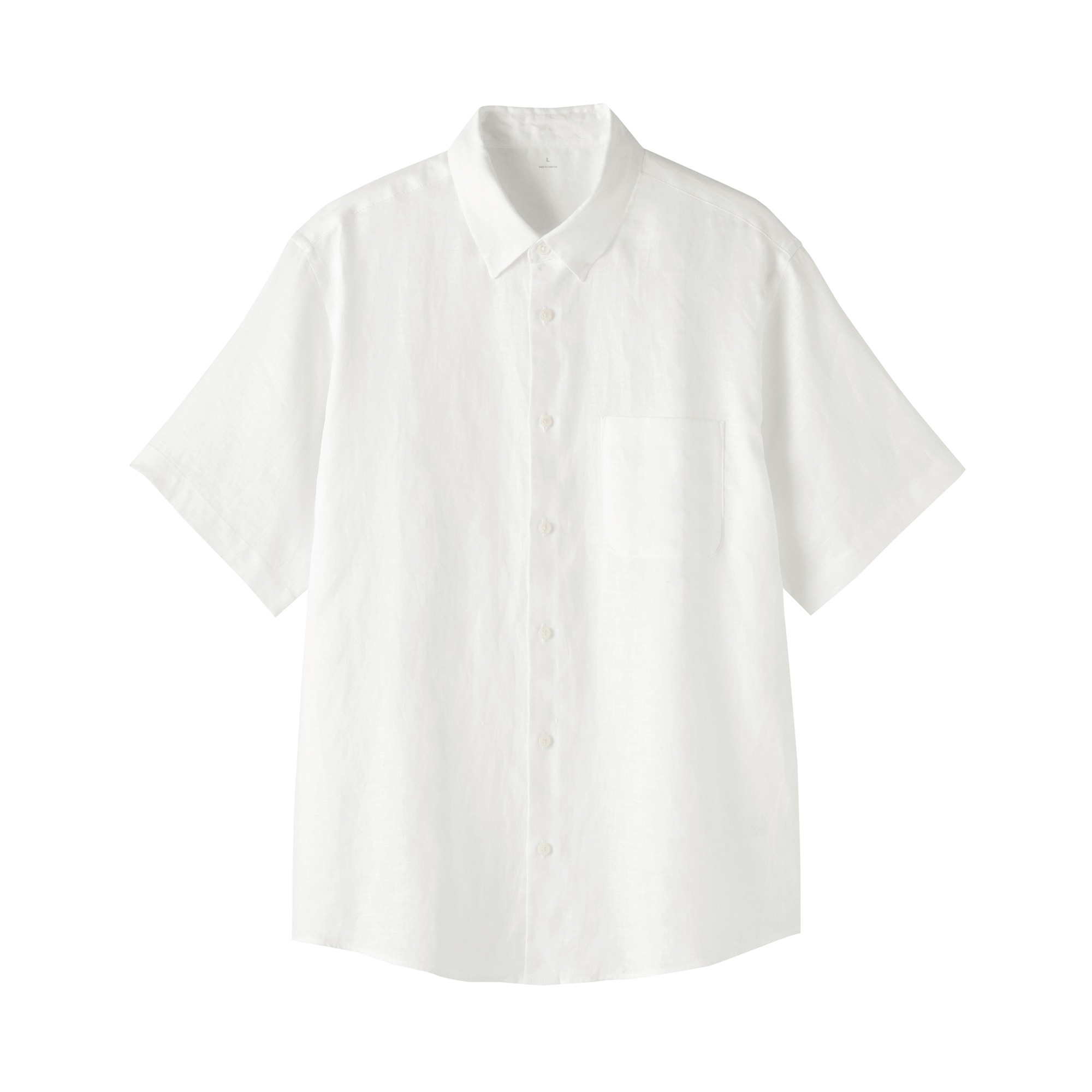 M's Washed linen S/Slv shirt