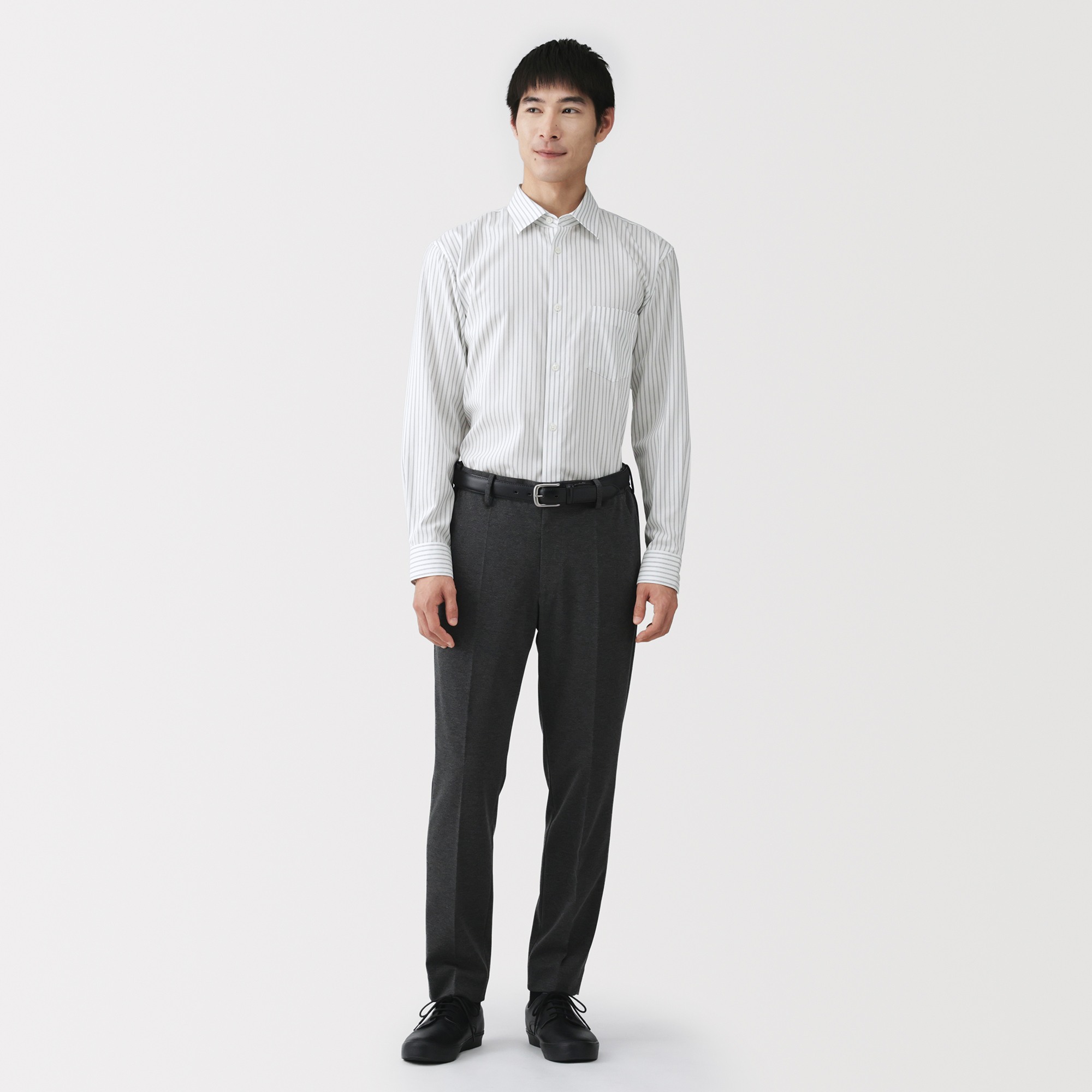 M's Non-Iron semi wide collar L/Slv shirt
