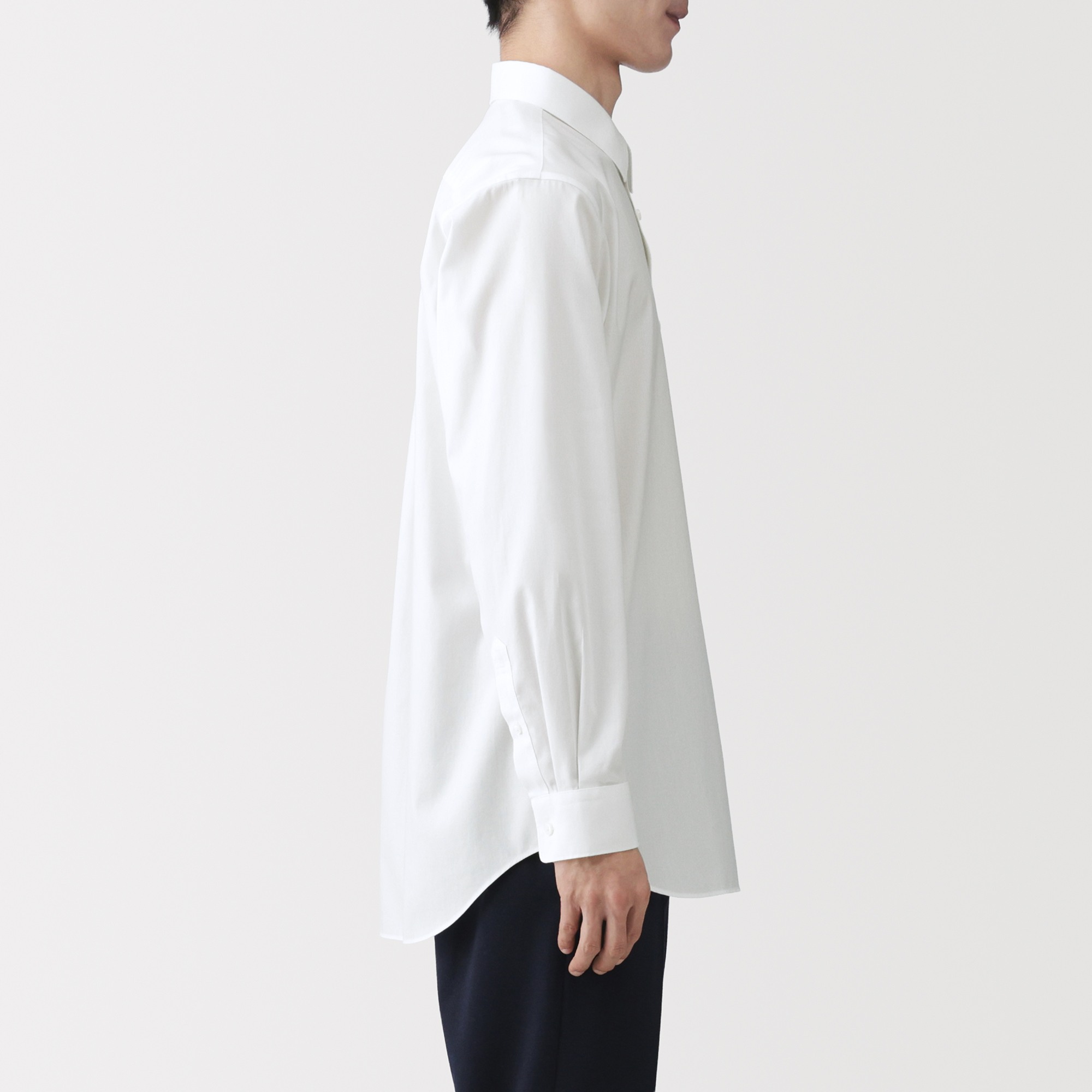 M's Non-Iron semi wide collar L/Slv shirt