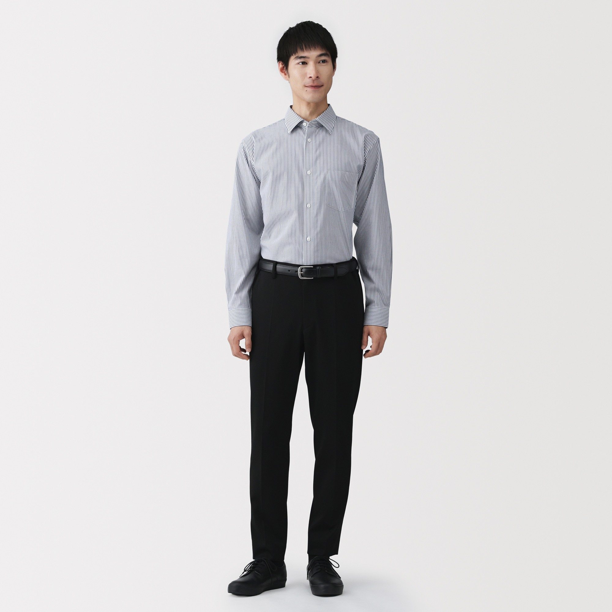 M's Non-Iron semi wide collar L/Slv shirt