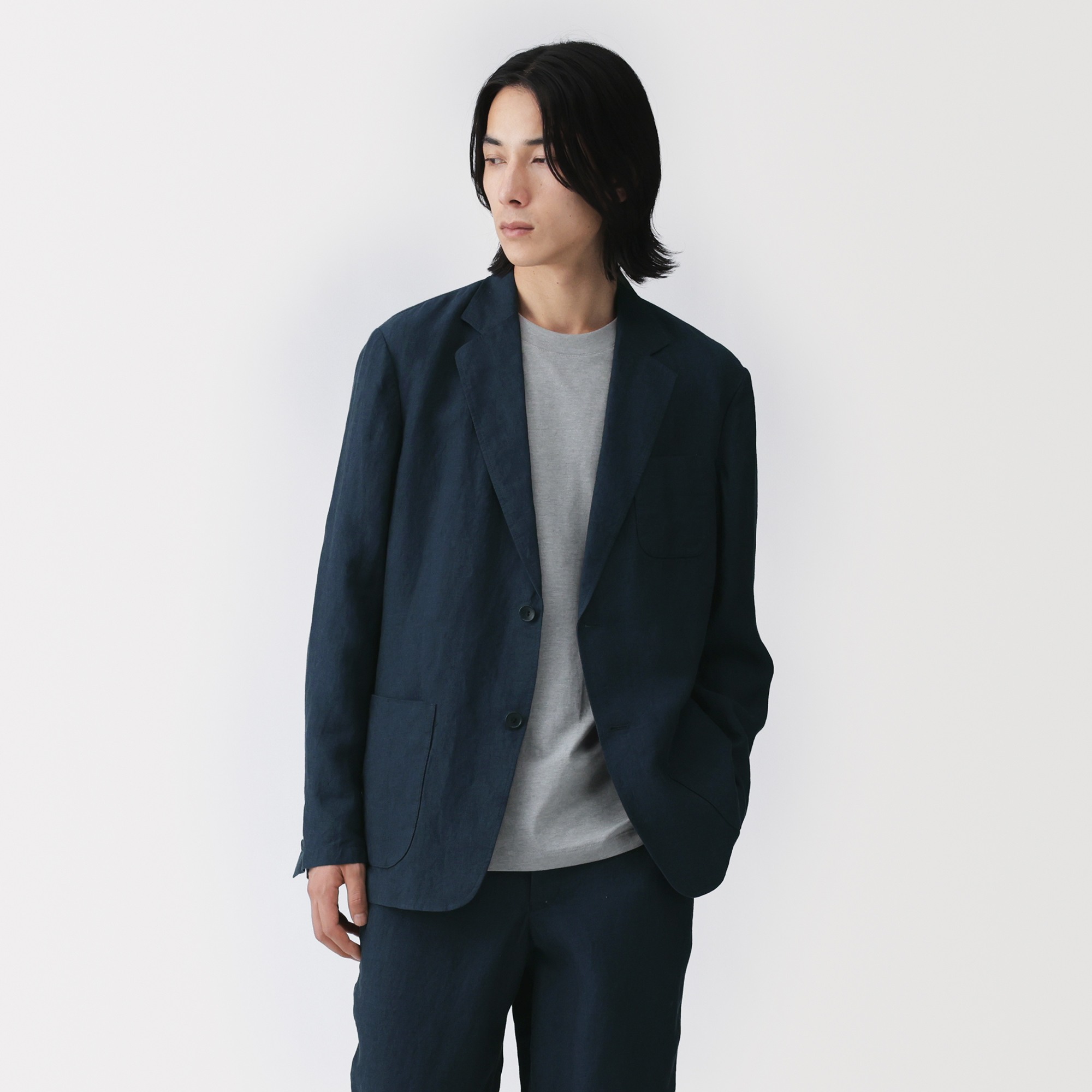 M's Washed linen jacket