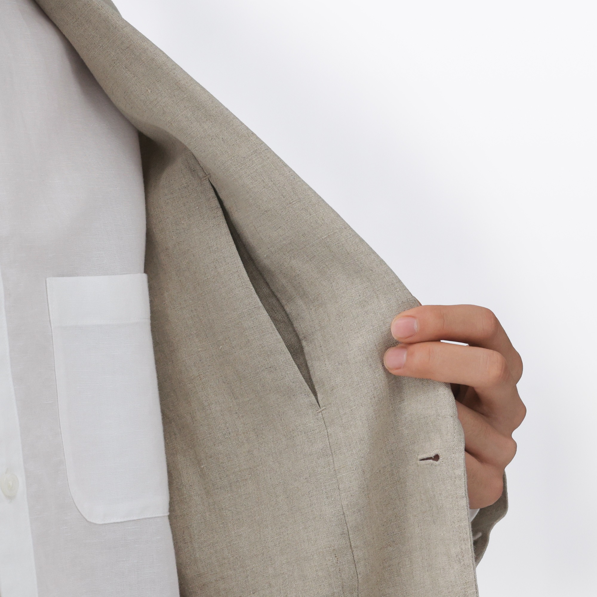 M's Washed linen jacket