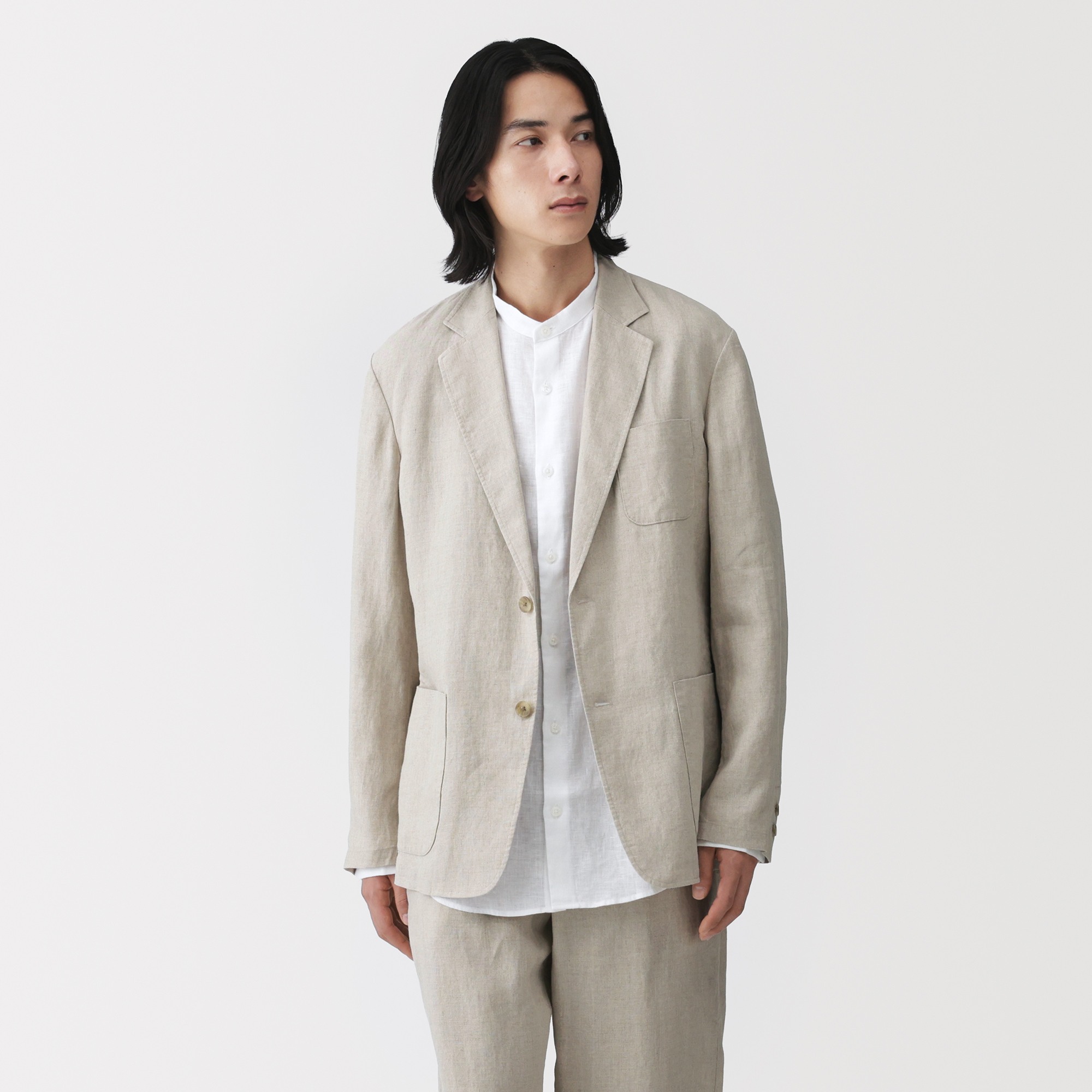 M's Washed linen jacket