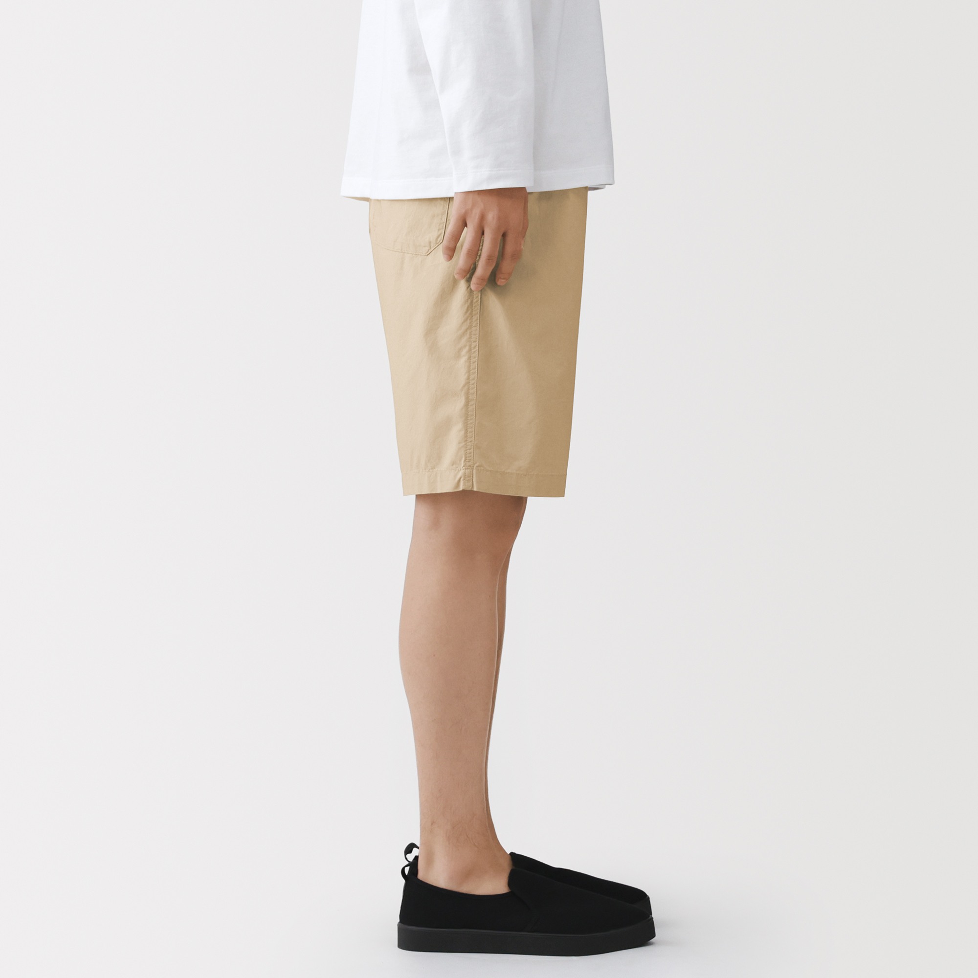 M's Washed broadcloth shorts