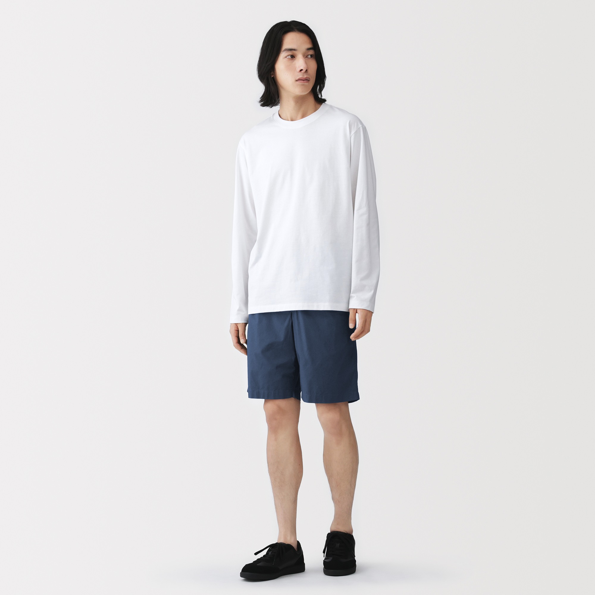 M's Washed broadcloth shorts