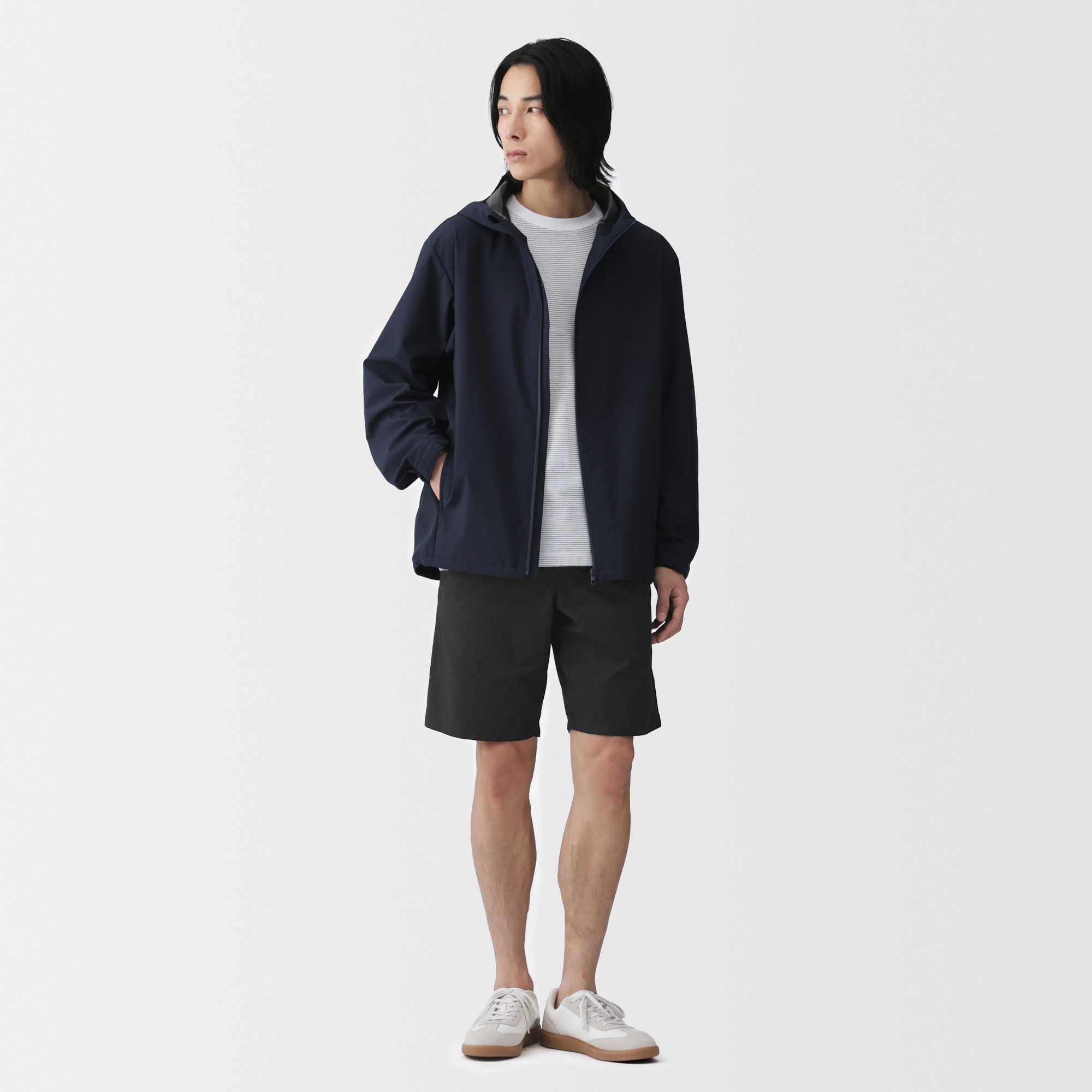 M's Washed broadcloth shorts