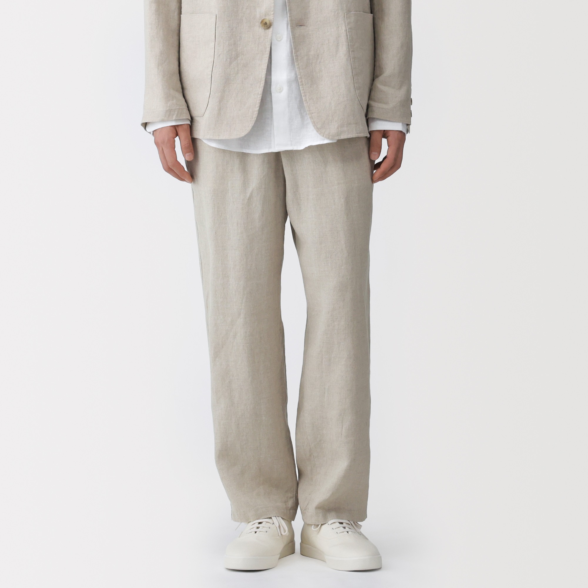 M's Washed linen tapered pants