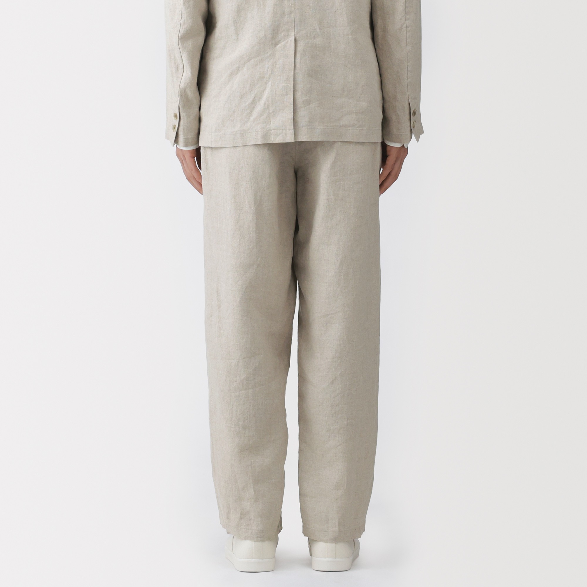 M's Washed linen tapered pants