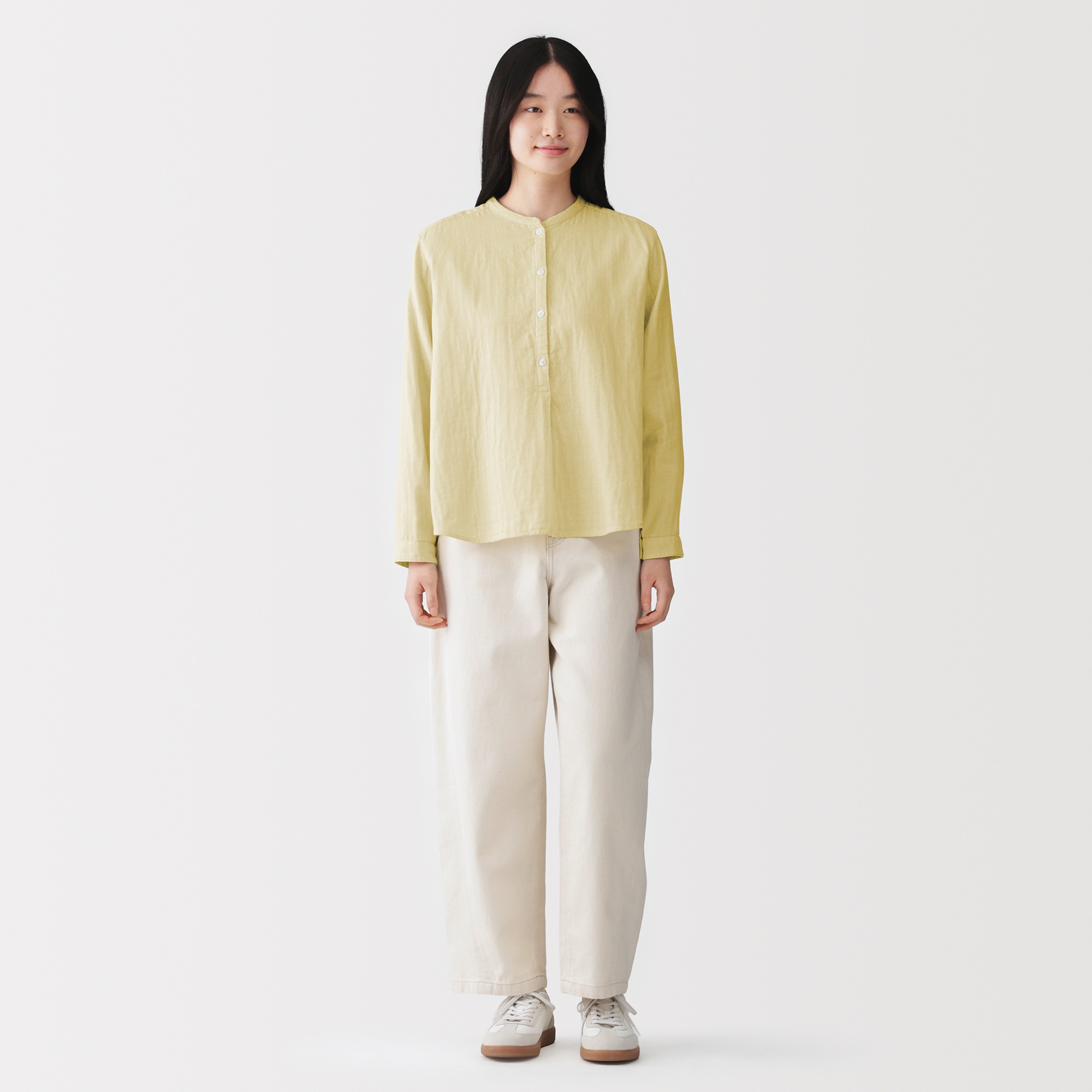 W's Kapok blended double gauze L/Slv blouse