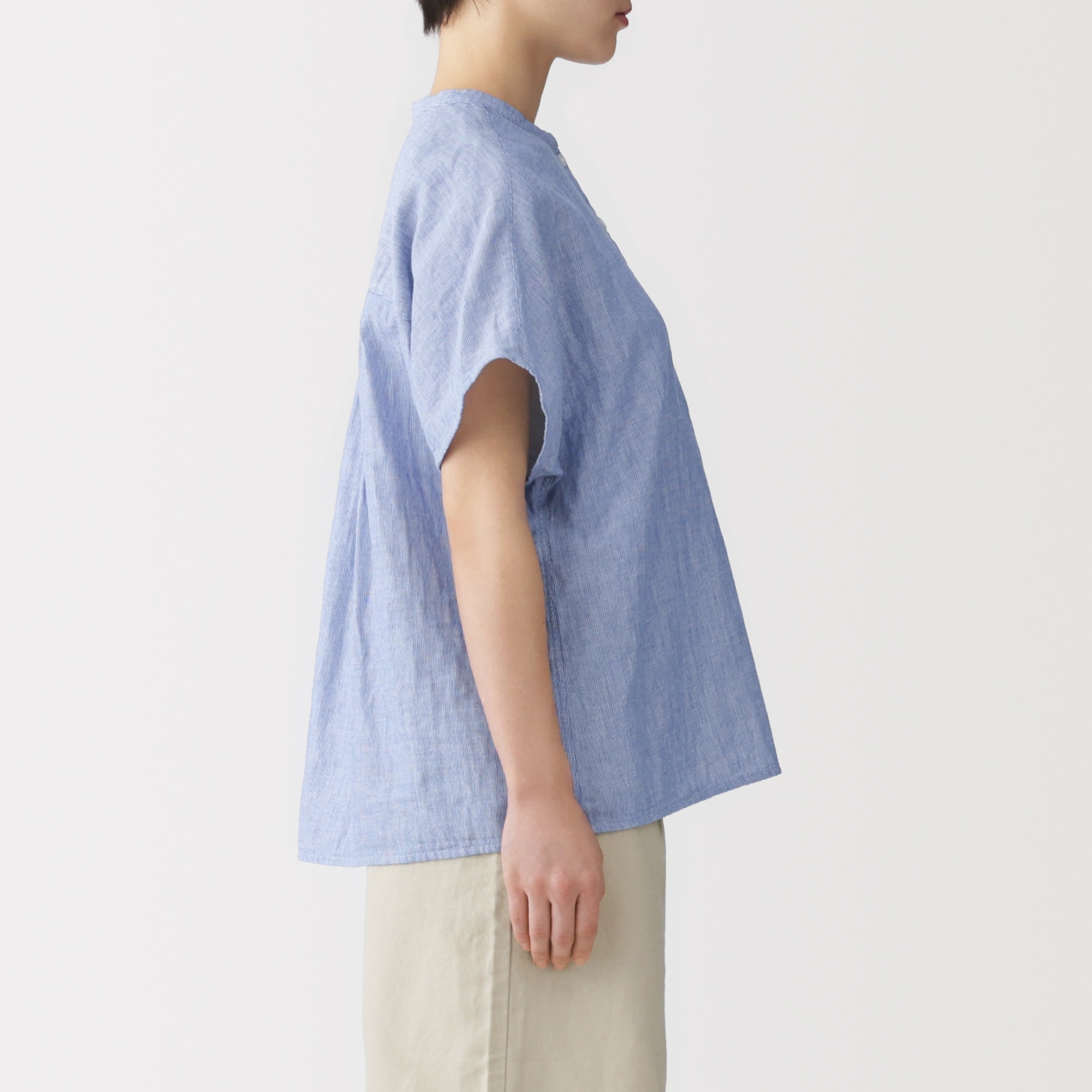 W's Kapok blended double gauze S/Slv blouse