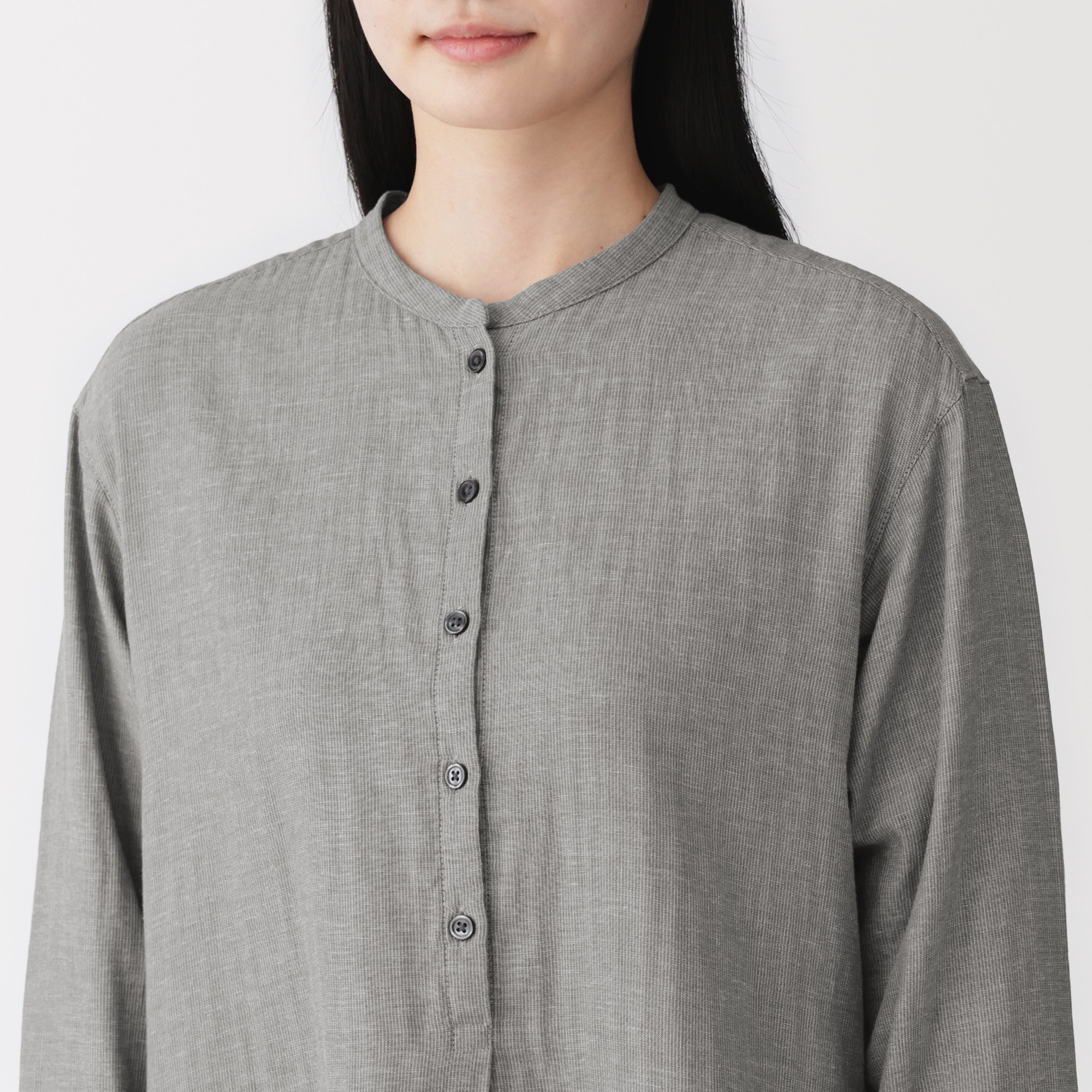 W's Kapok blended double gauze L/Slv dress