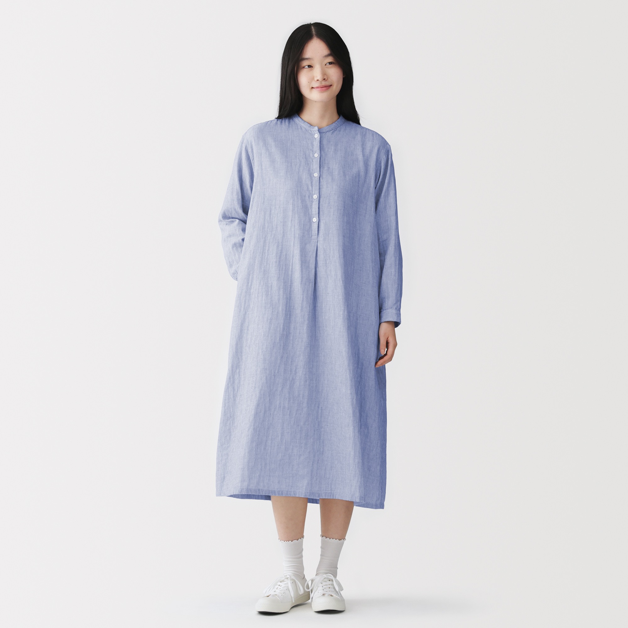 W's Kapok blended double gauze L/Slv dress