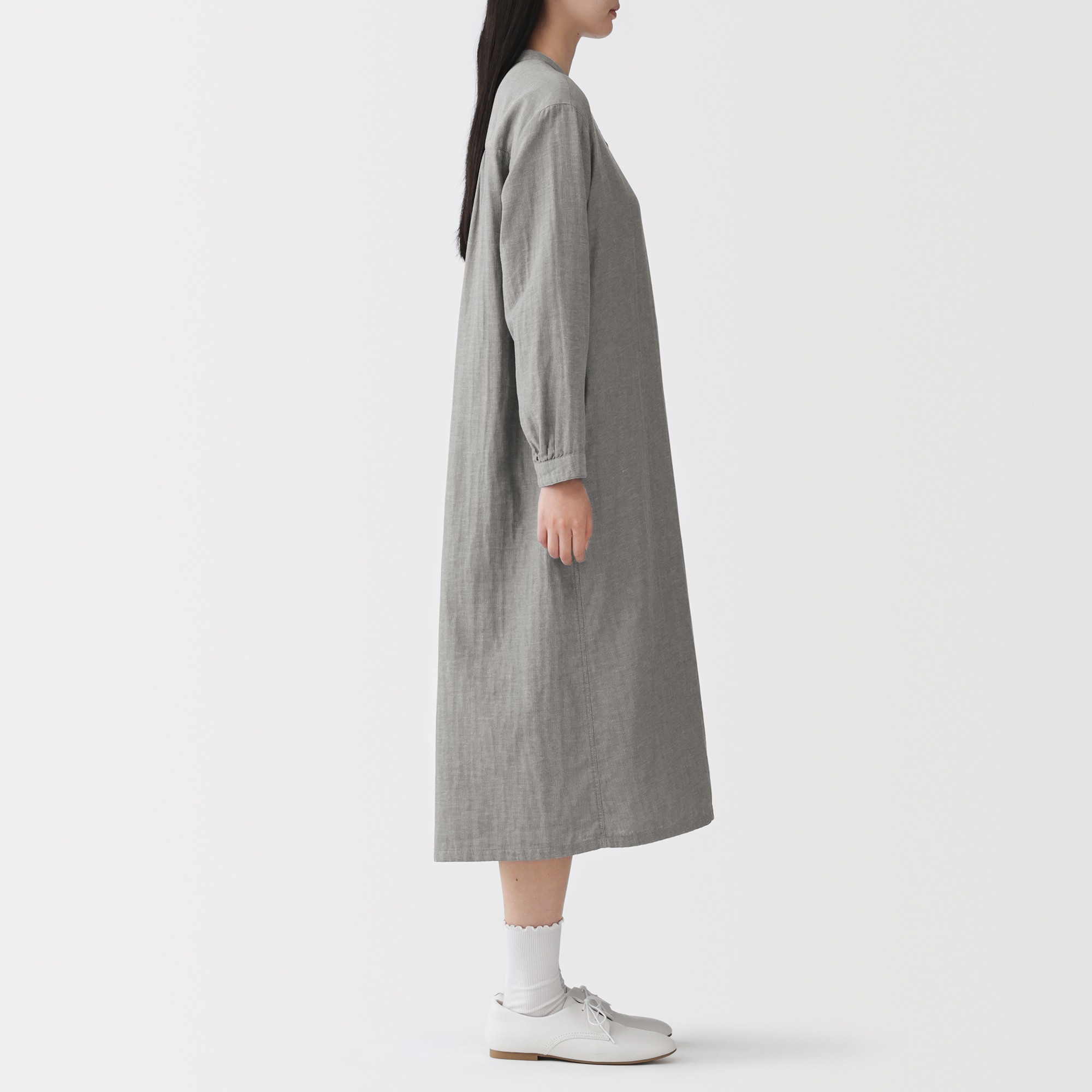 W's Kapok blended double gauze L/Slv dress