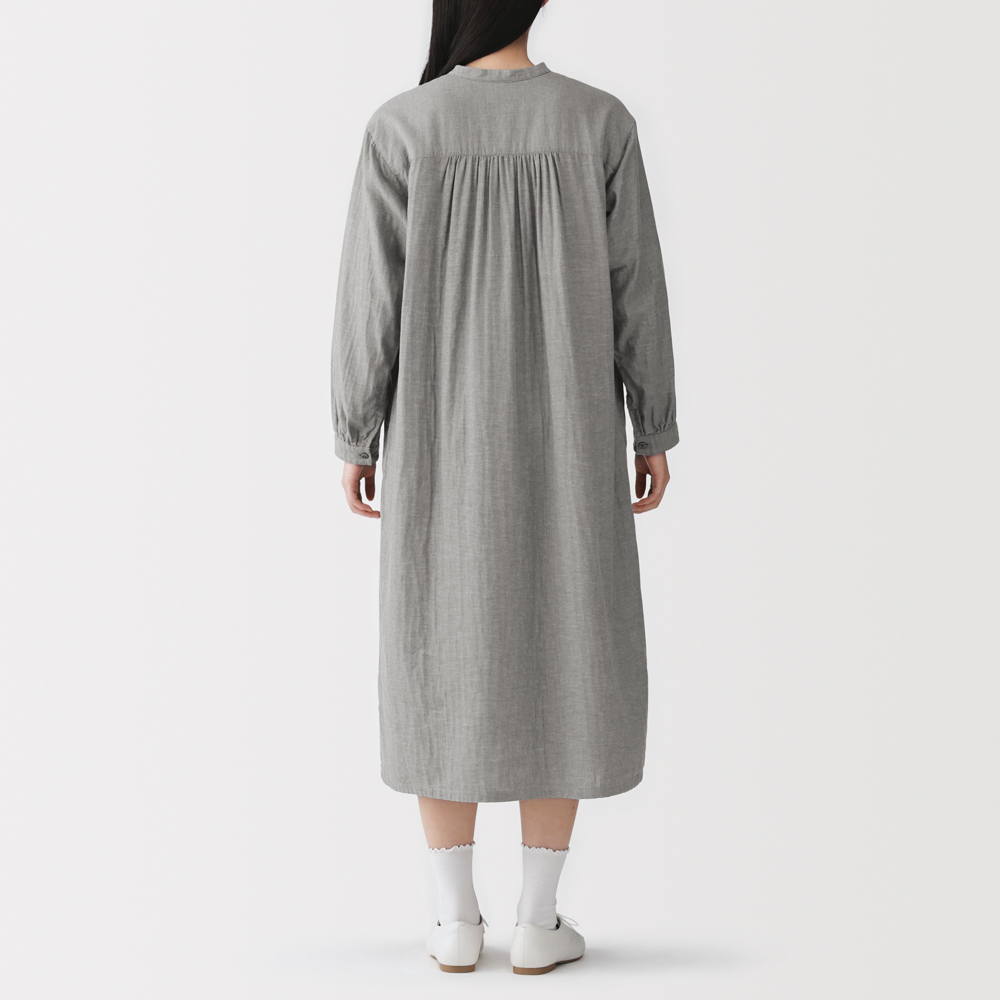 W's Kapok blended double gauze L/Slv dress