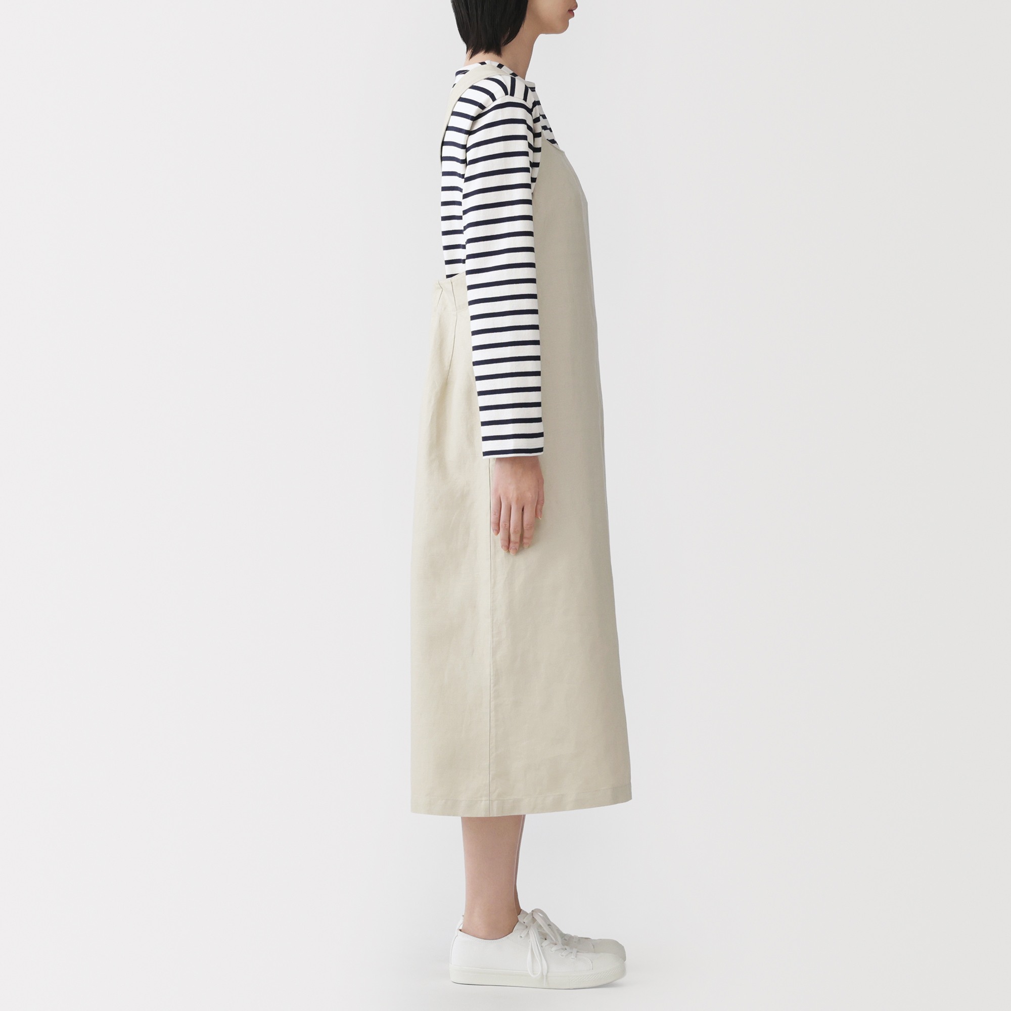 W's Hemp blended twill jumper skirt