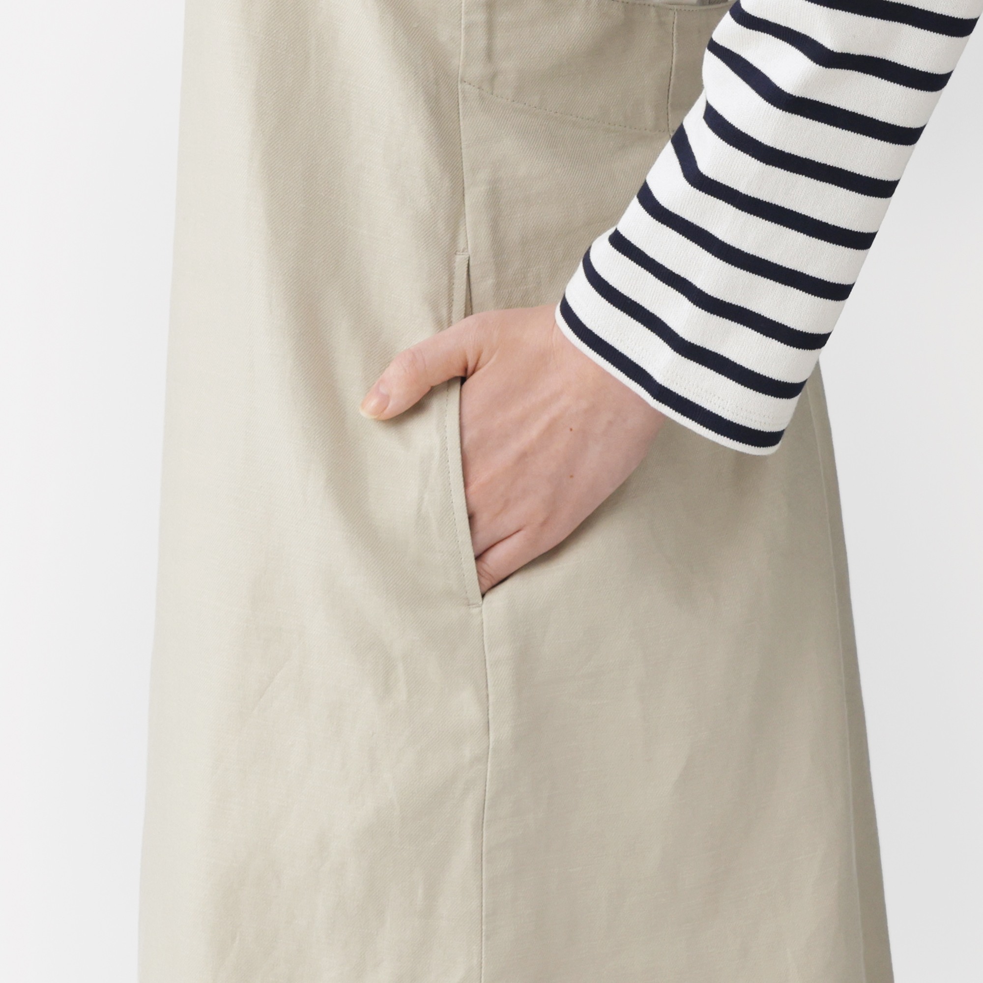 W's Hemp blended twill jumper skirt