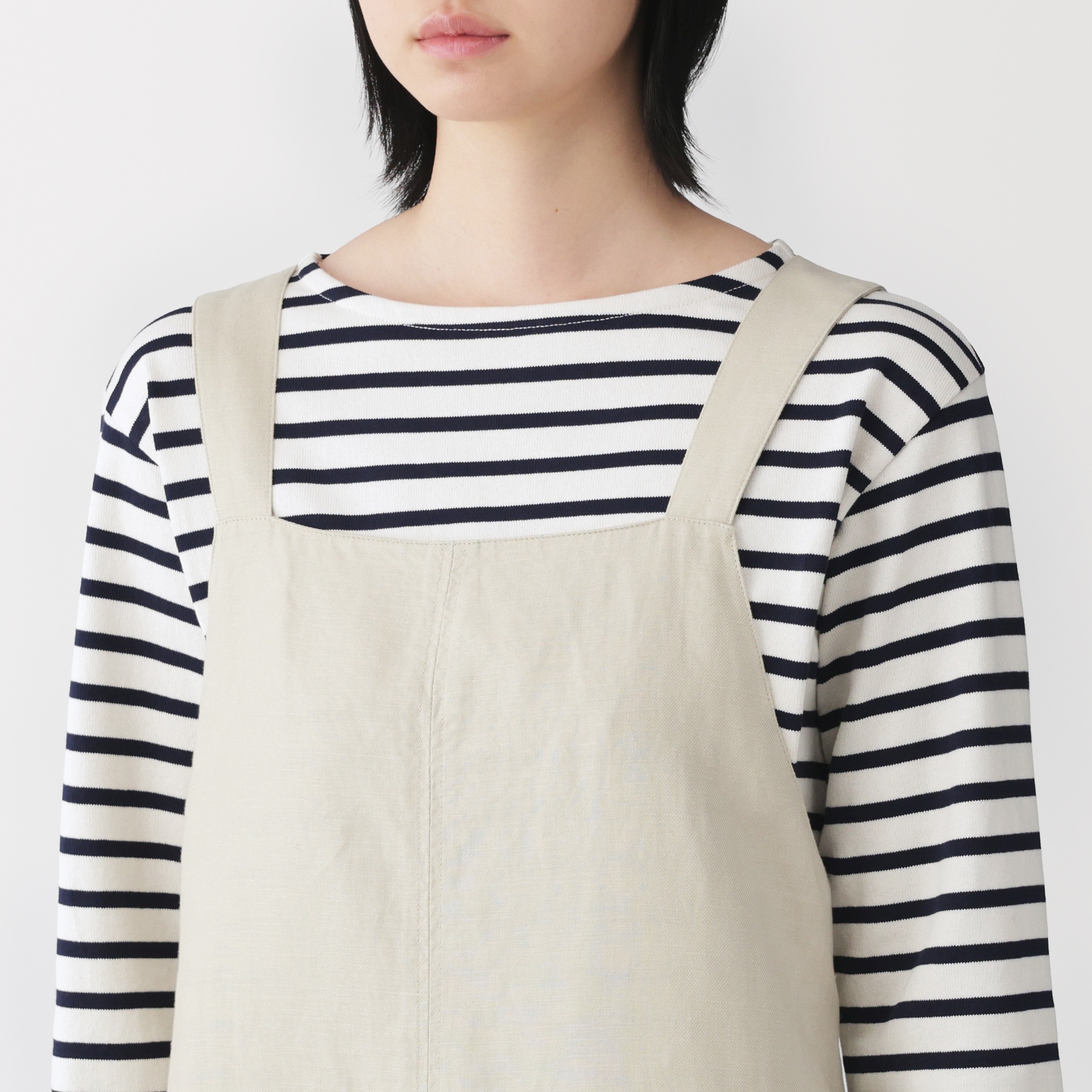 W's Hemp blended twill jumper skirt