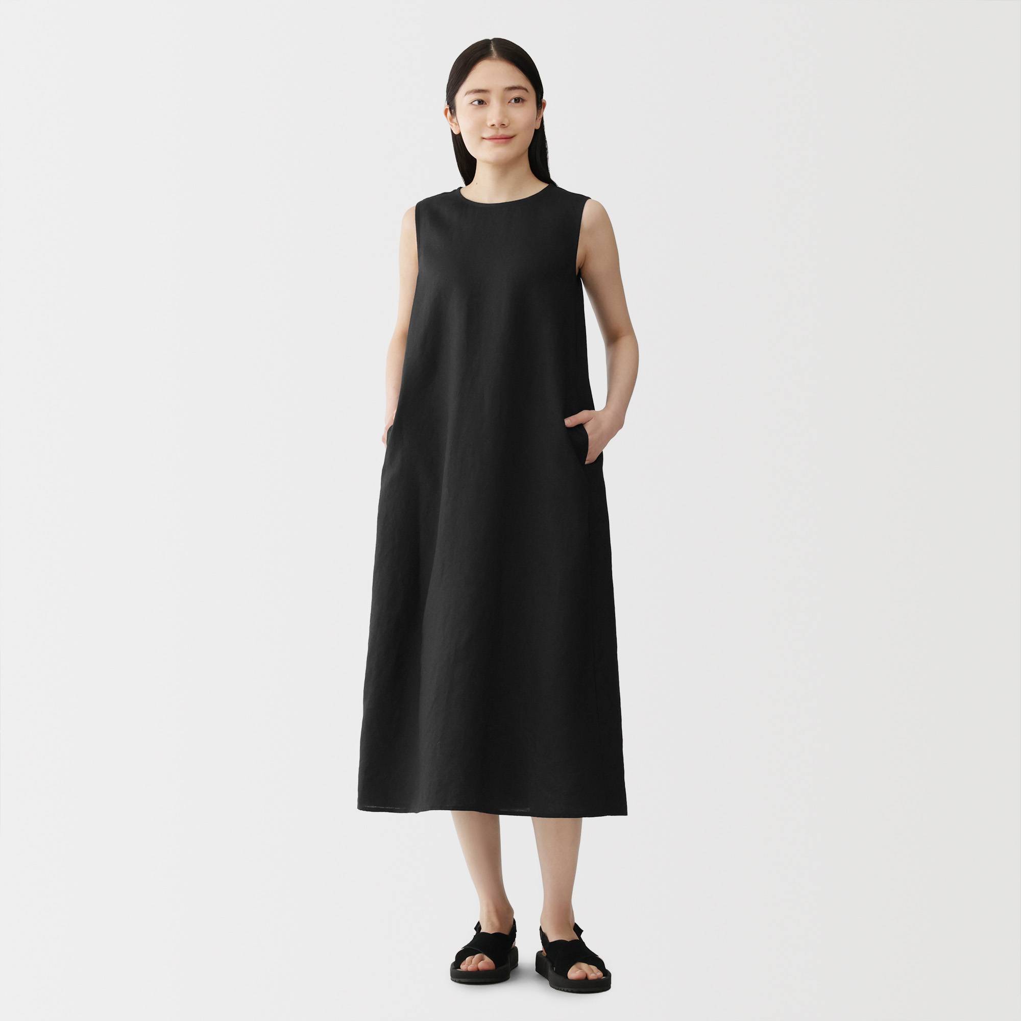 W's Washed linen Sleeveless dress