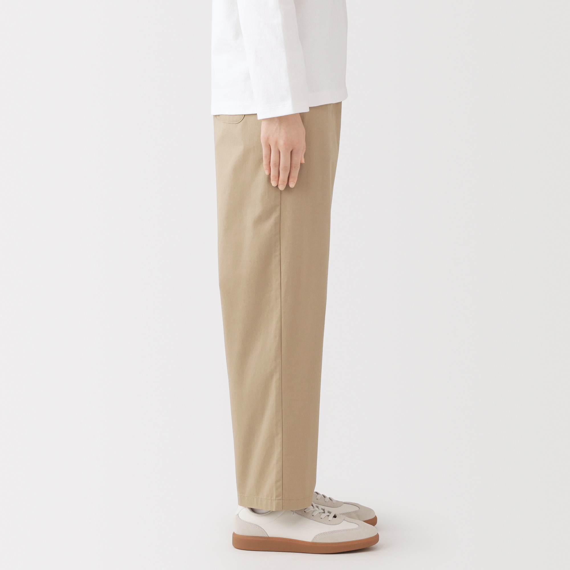 W's Washed cotton easy tapered pants