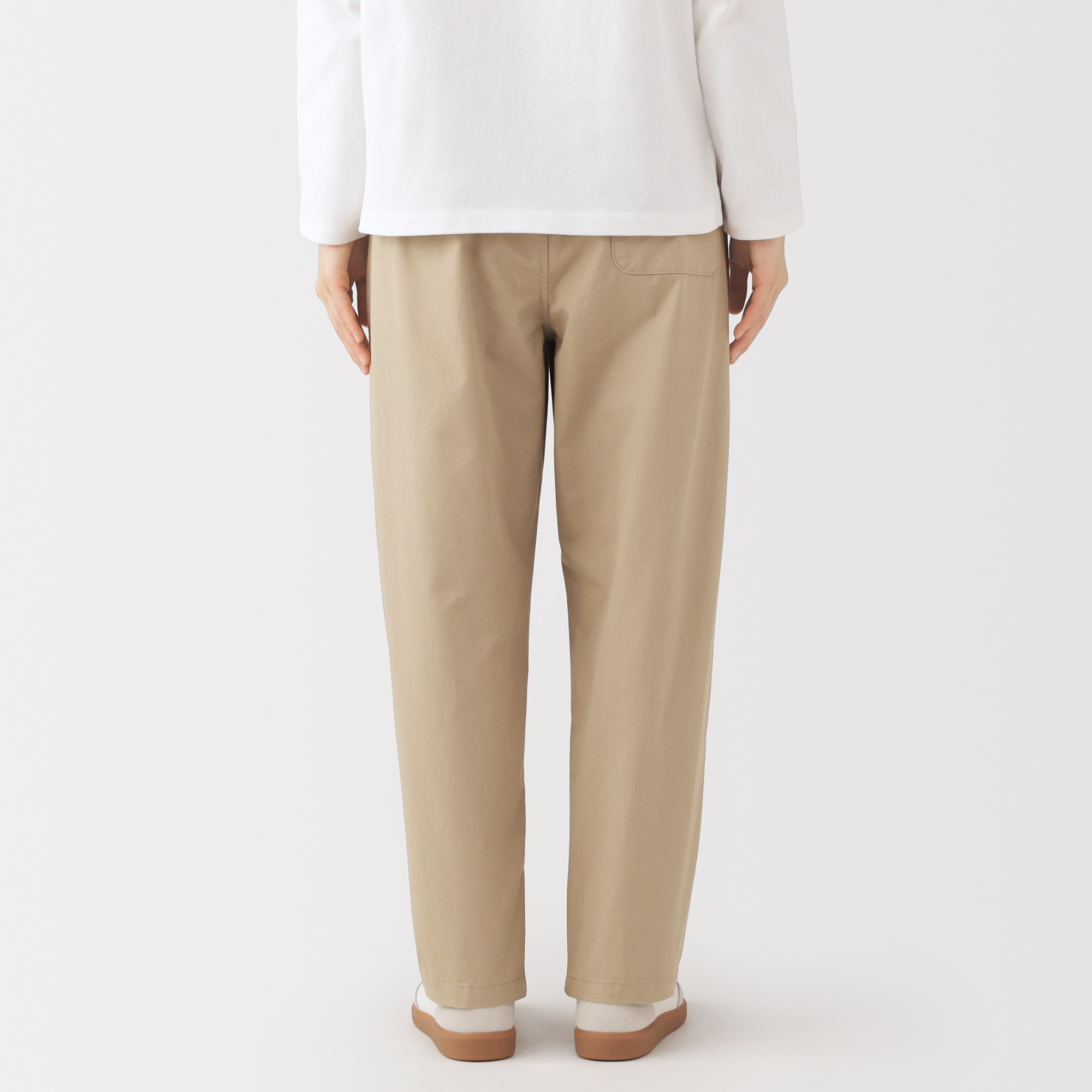 W's Washed cotton easy tapered pants