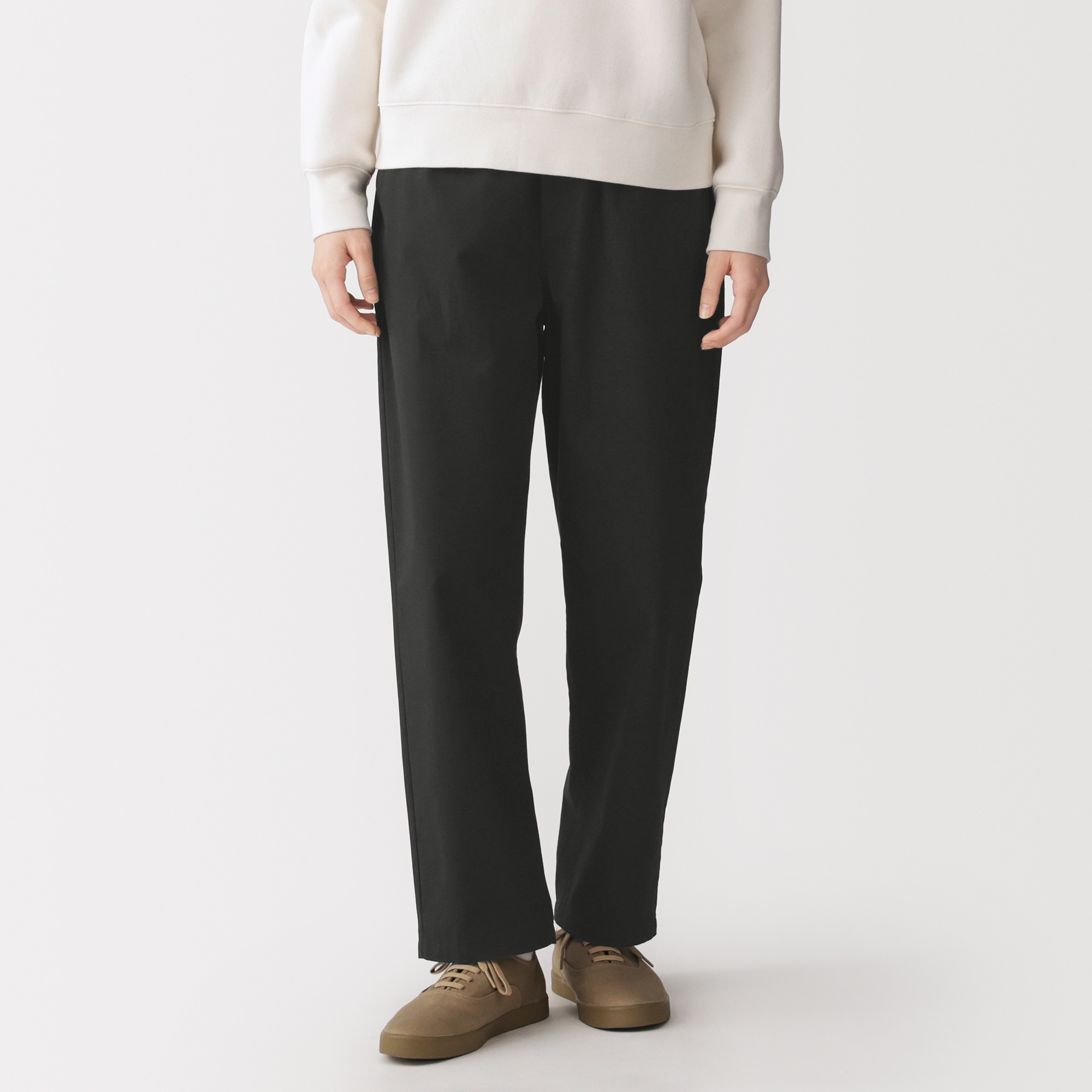 W's Washed cotton easy tapered pants