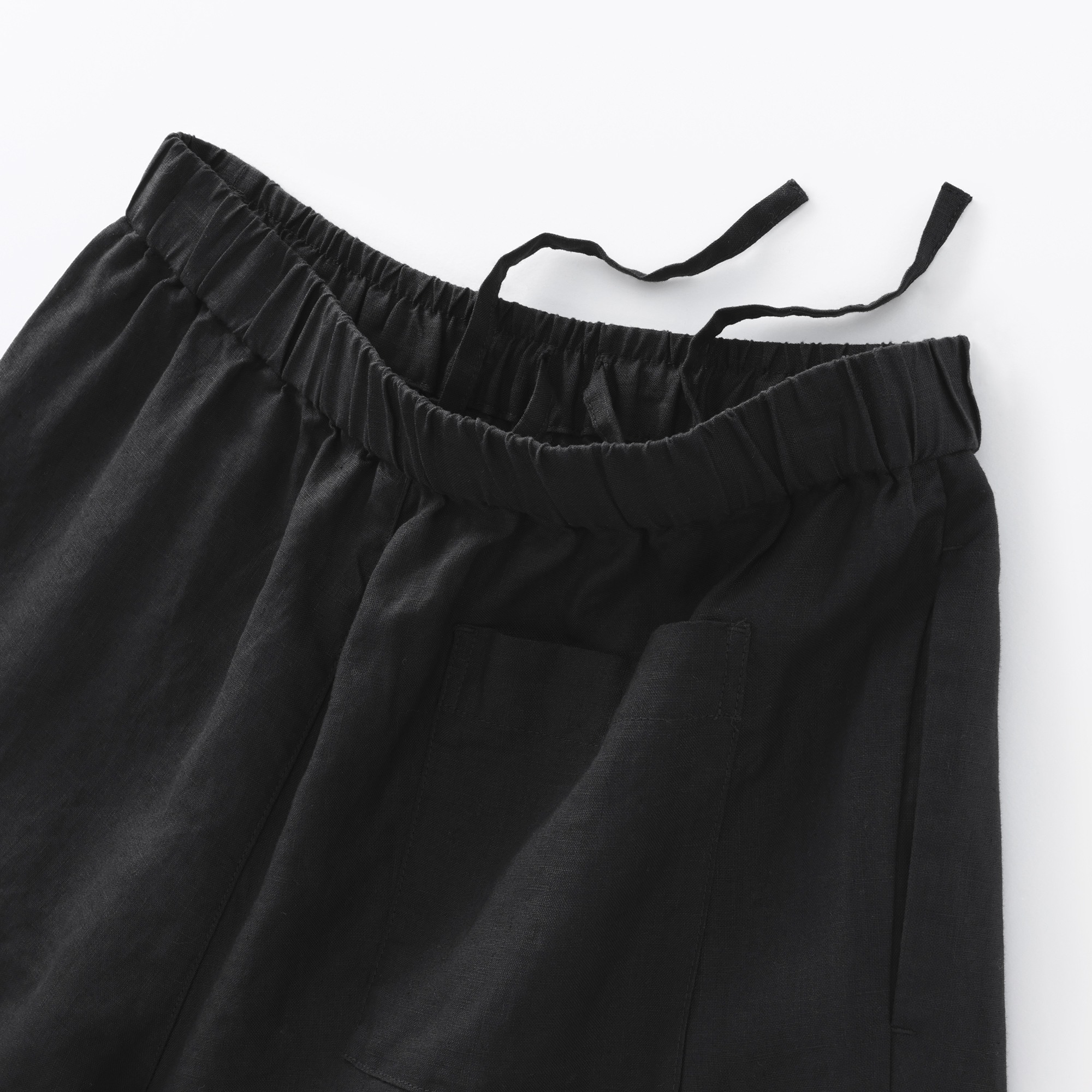 W's Washed linen easy wide-fit pants