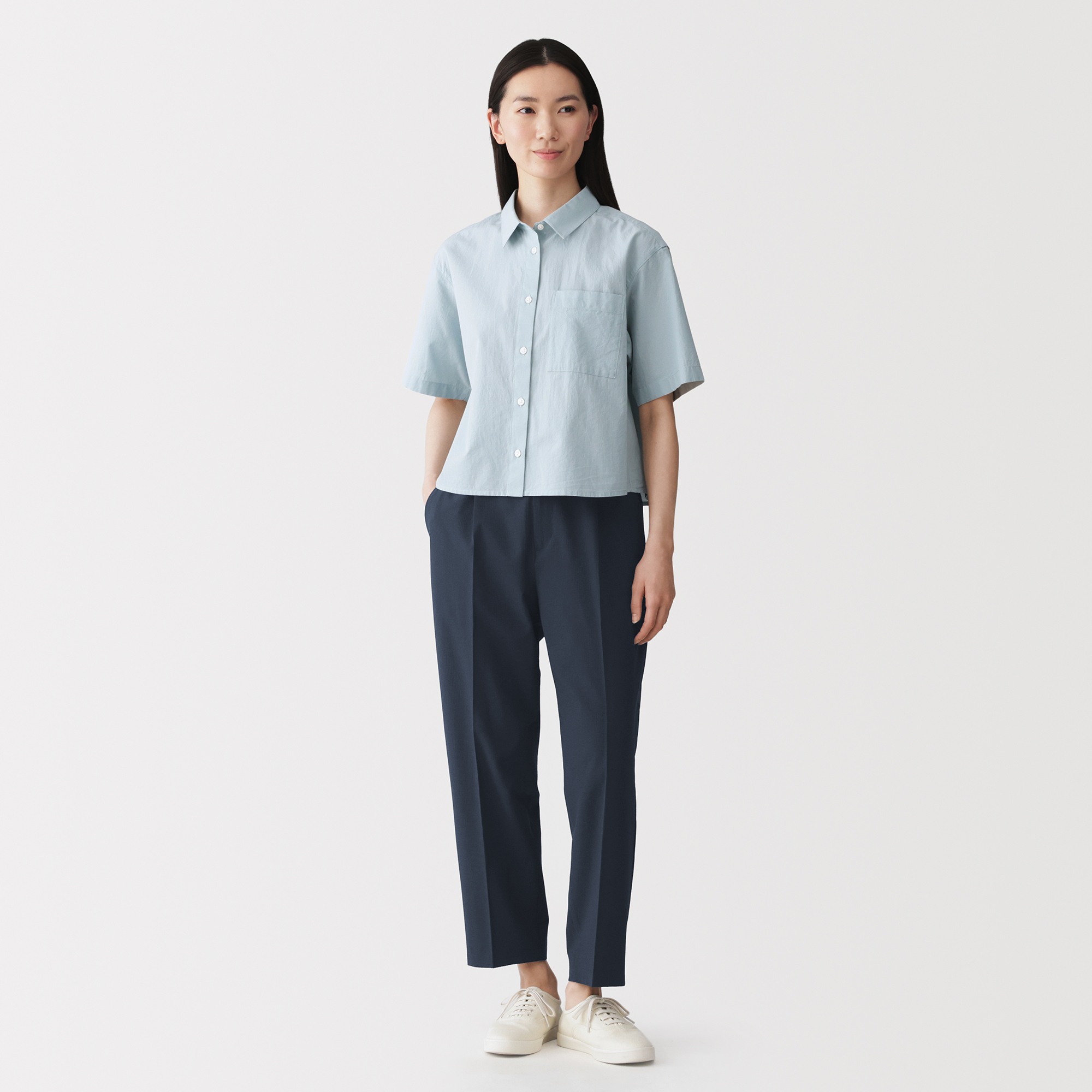 W's Breathable seersucker easy tapered pants