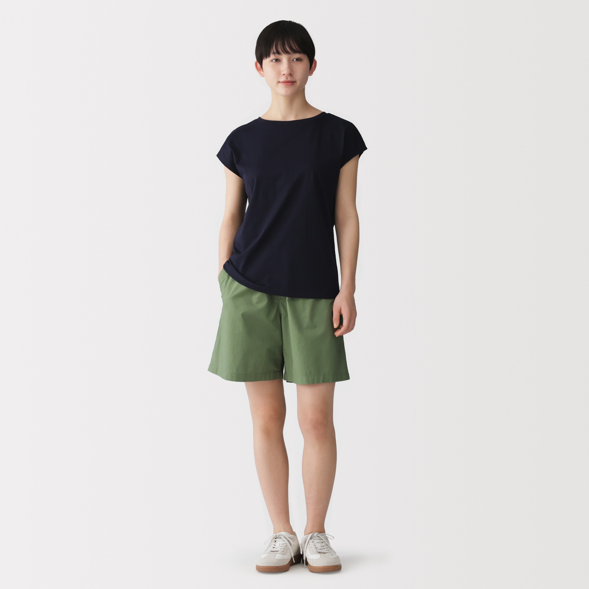 W's Washed broadcloth short pants