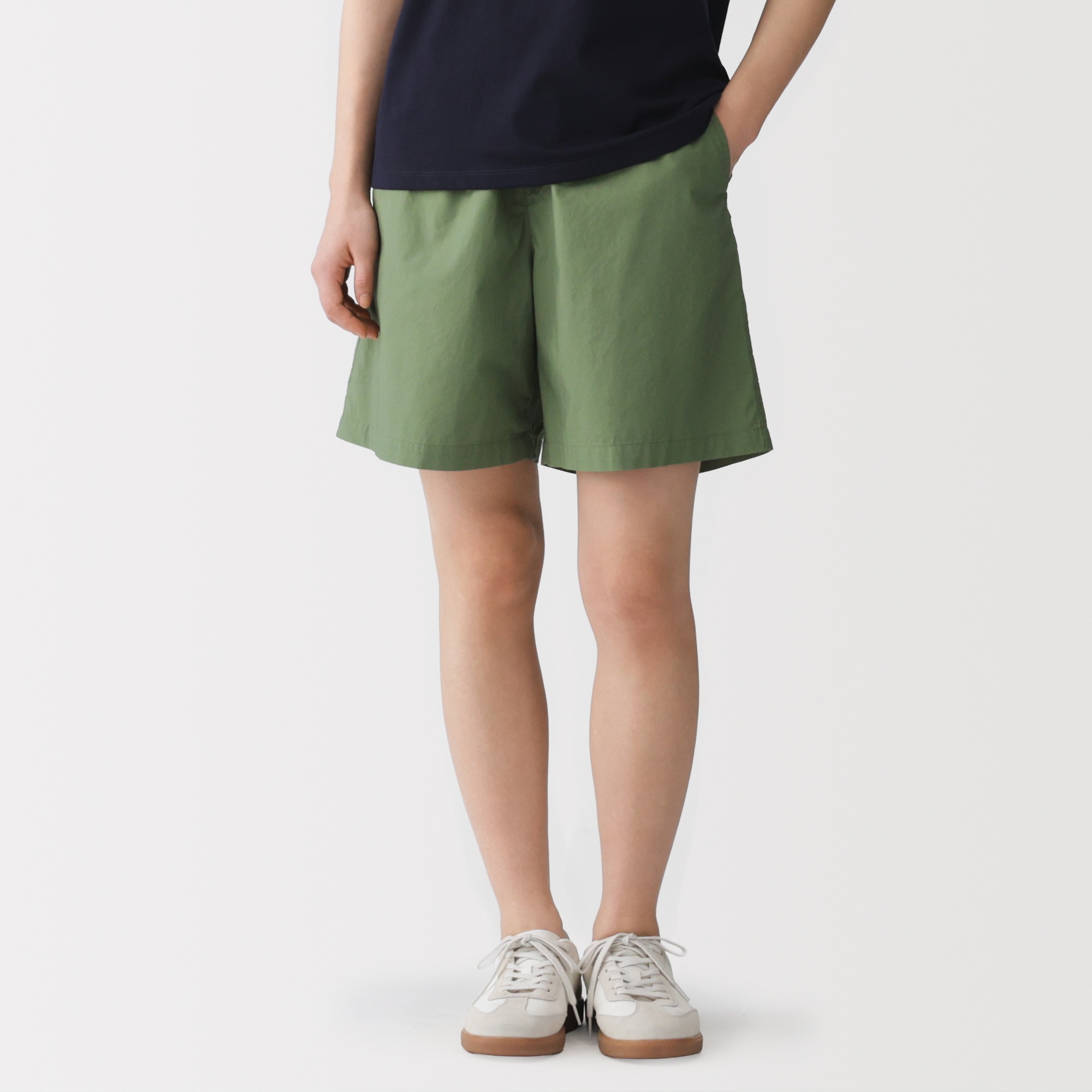 W's Washed broadcloth short pants