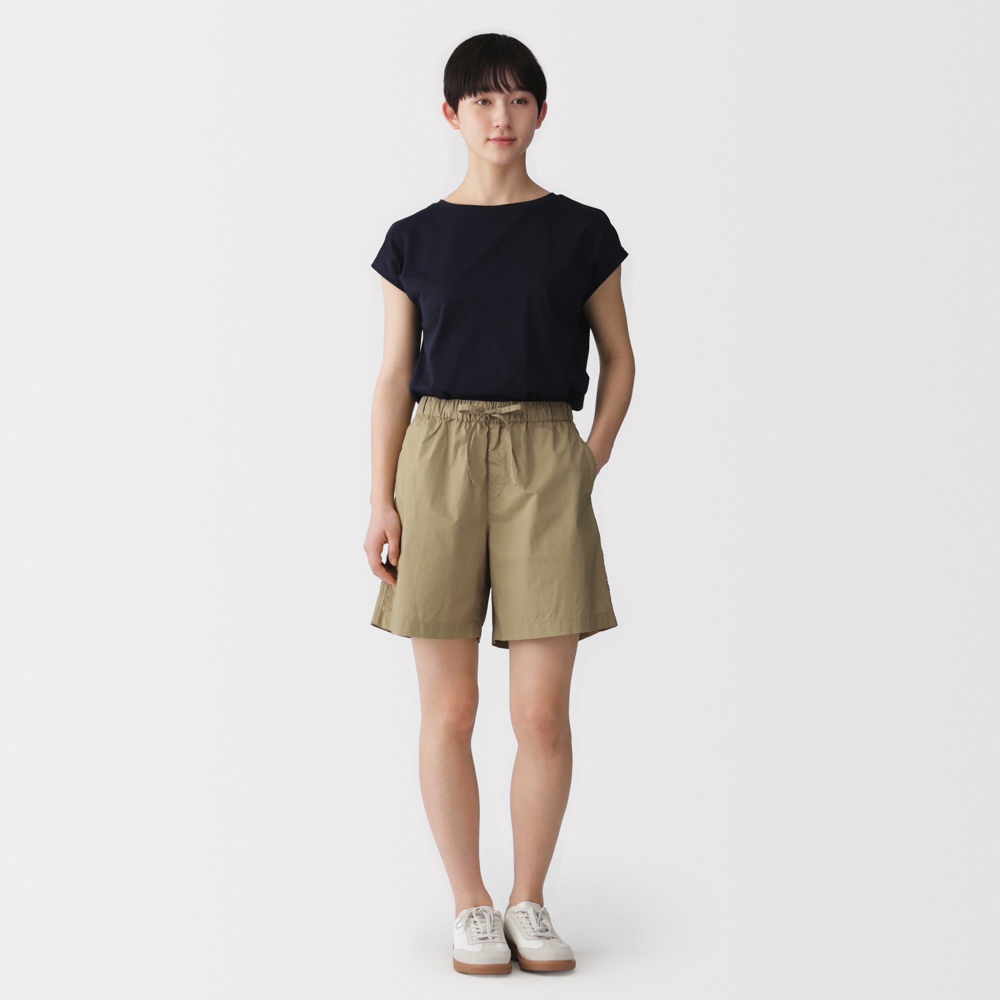 W's Washed broadcloth short pants