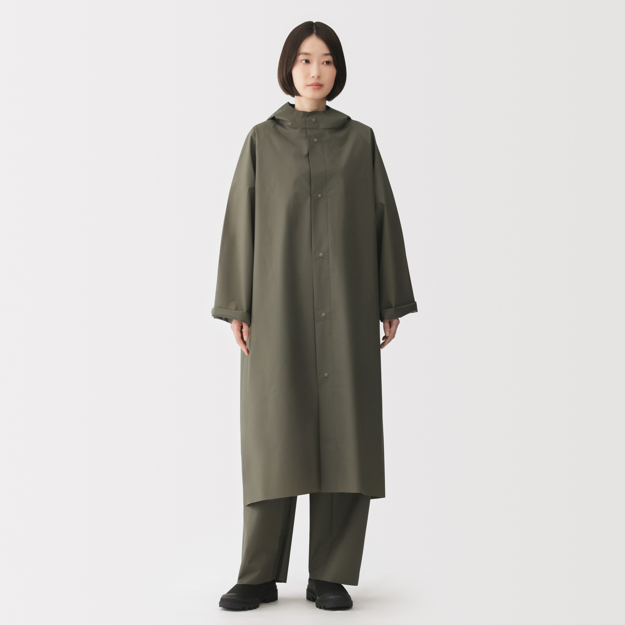 EVA Waterproof fabric long raincoat (free cut)