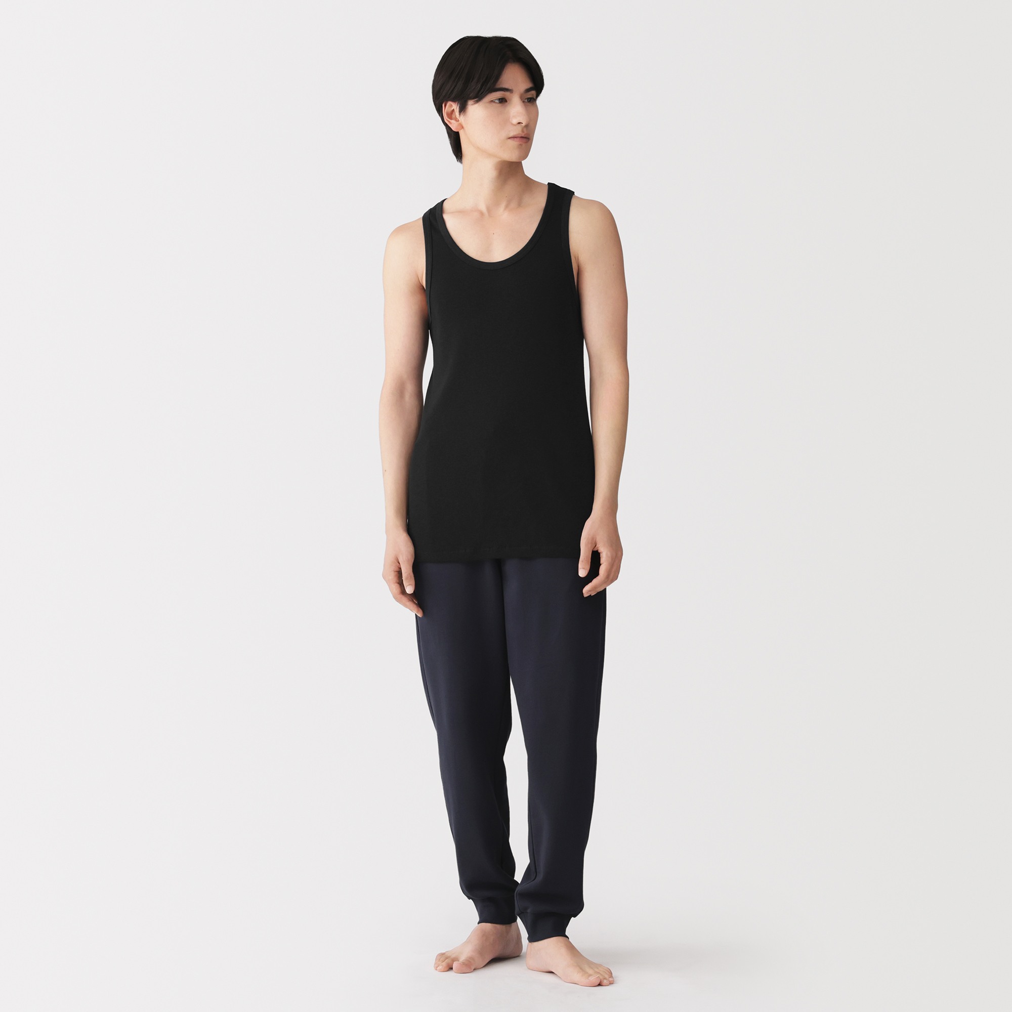 M's Side seamless cotton ribbed tank top 2pcs