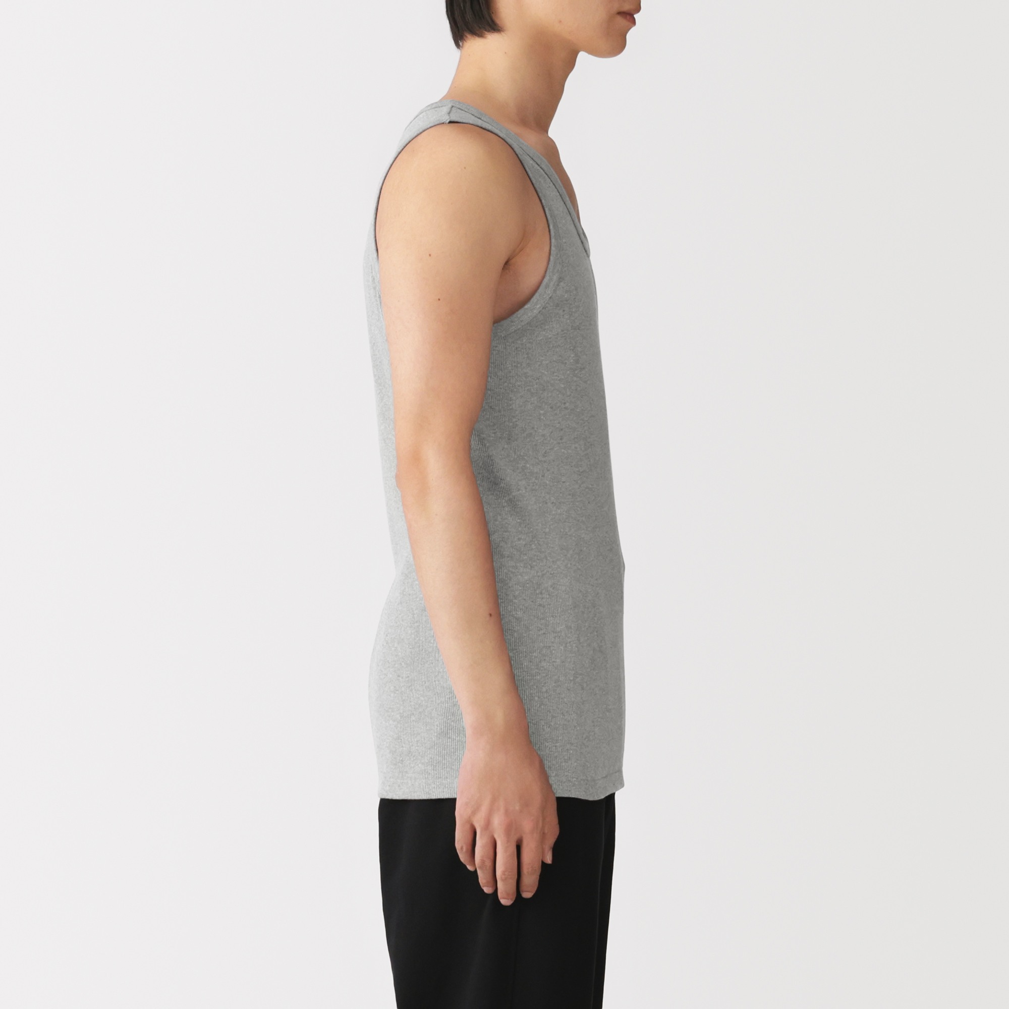 M's Side seamless cotton ribbed tank top 2pcs