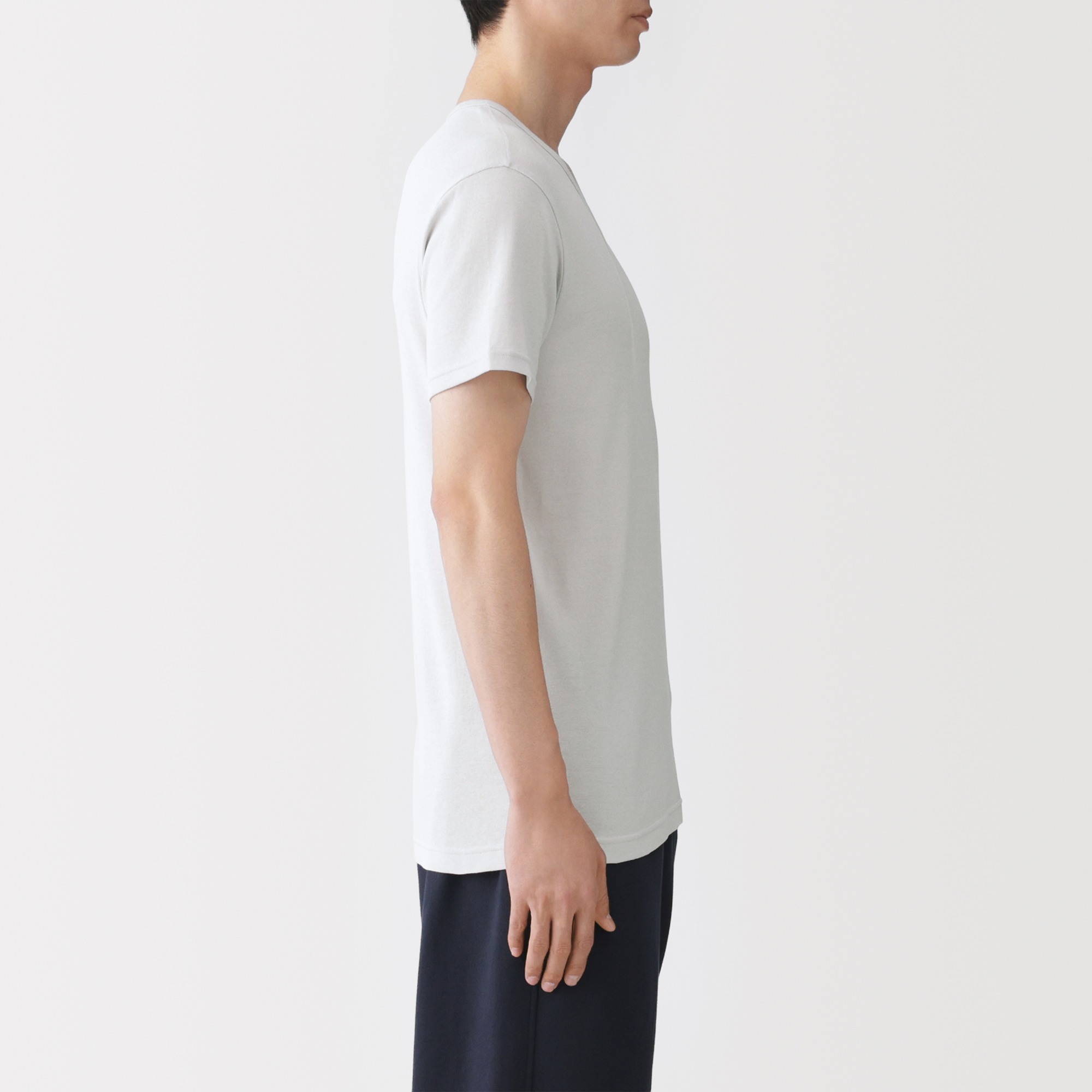 M's Moisture wicking cotton V neck S/Slv T-shirt