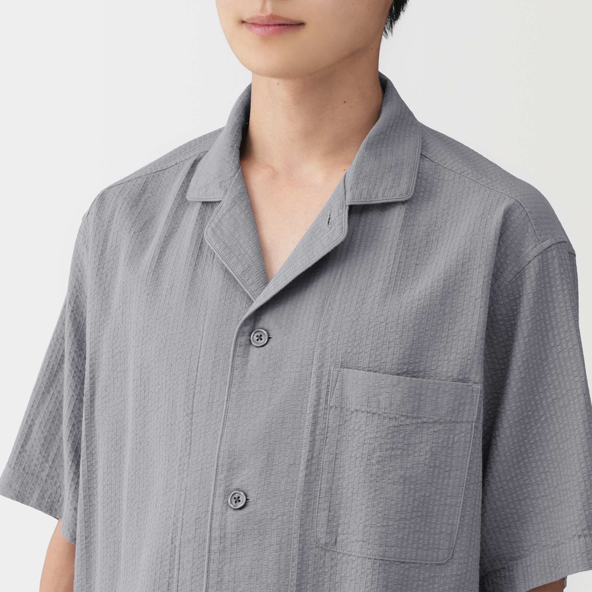 M's Airy seersucker S/Slv pajamas