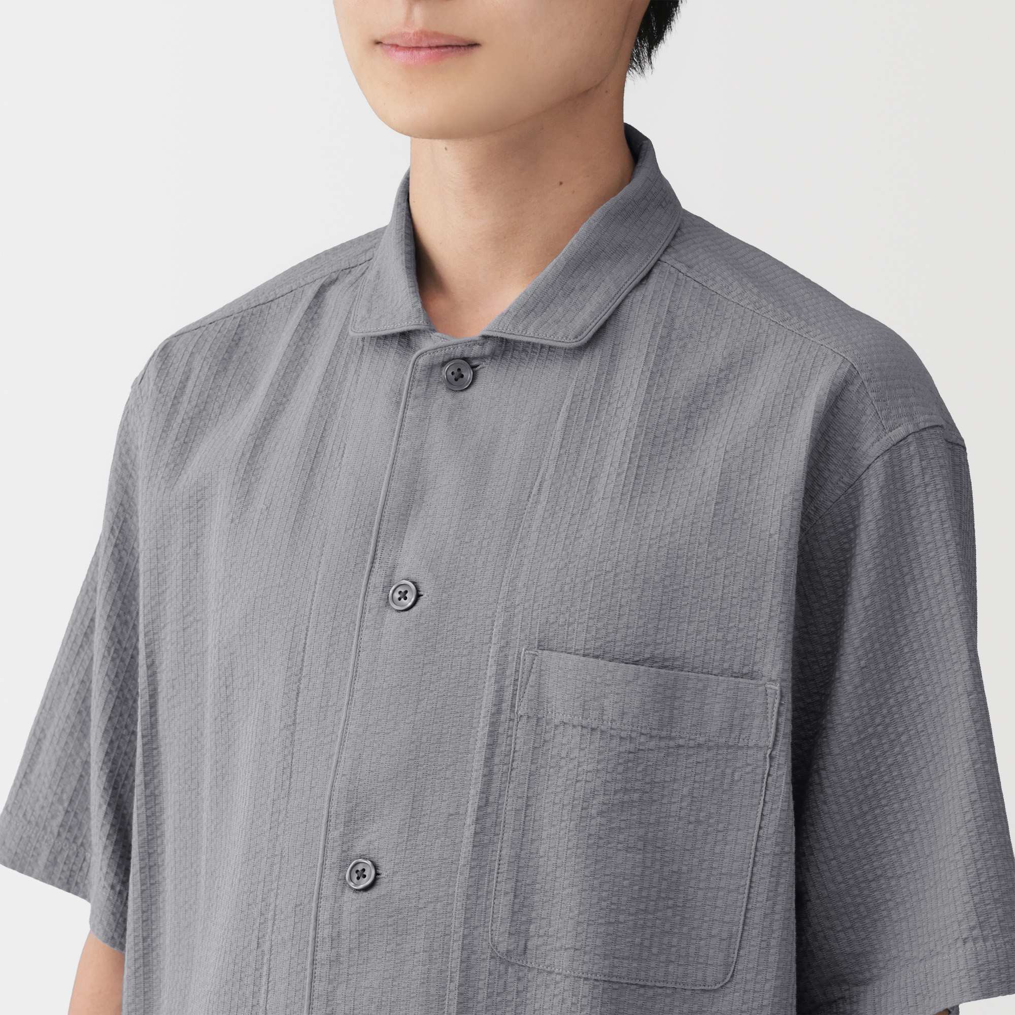 M's Airy seersucker S/Slv pajamas