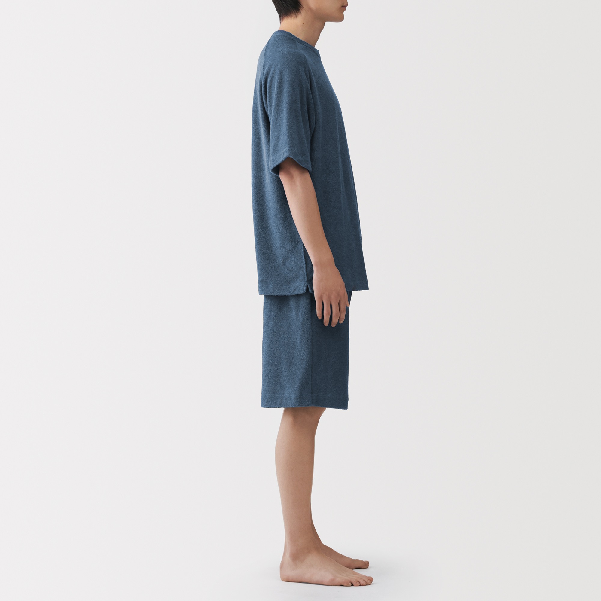 M's Wearable piled towel S/Slv loungewear set