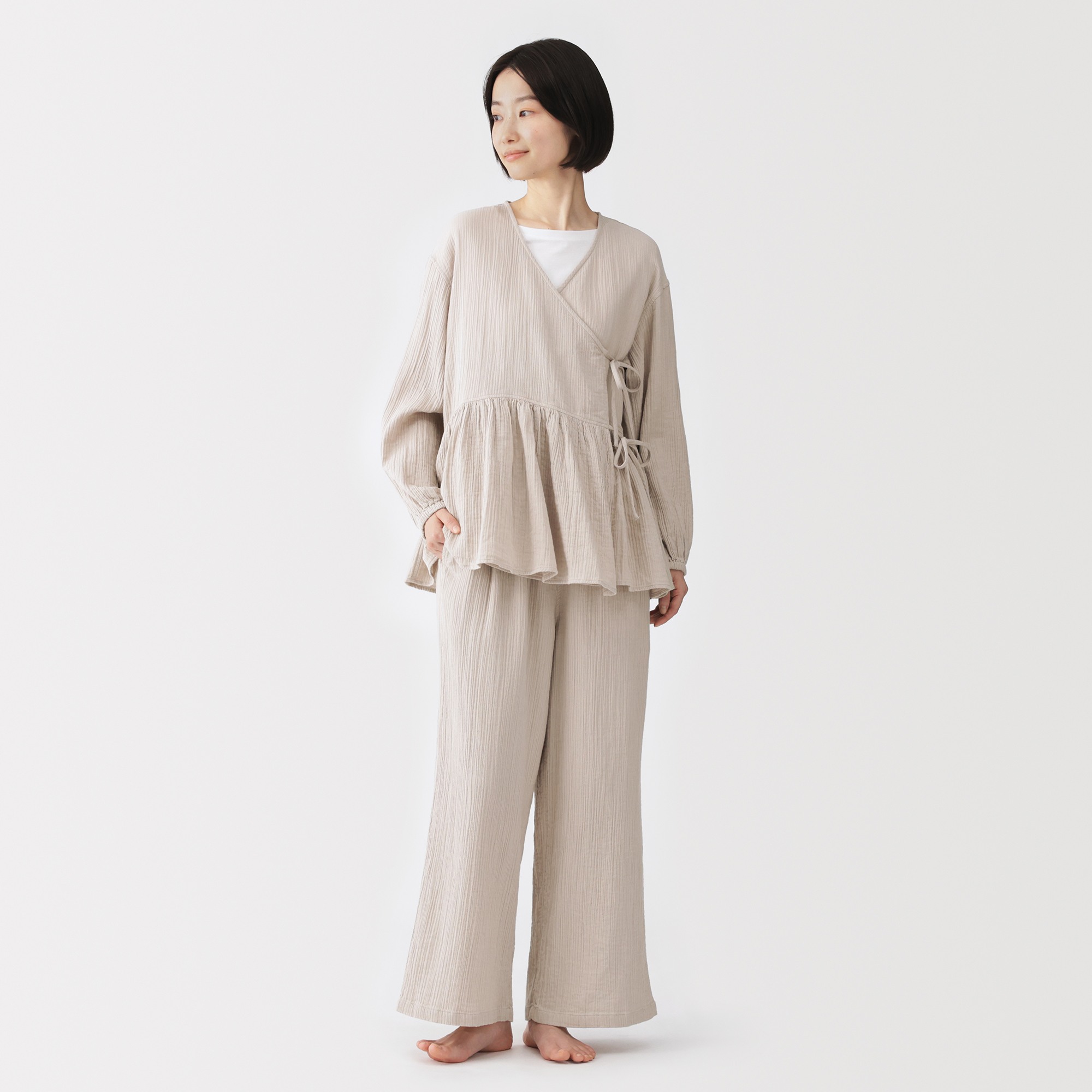 W's Crepe gauze long pants